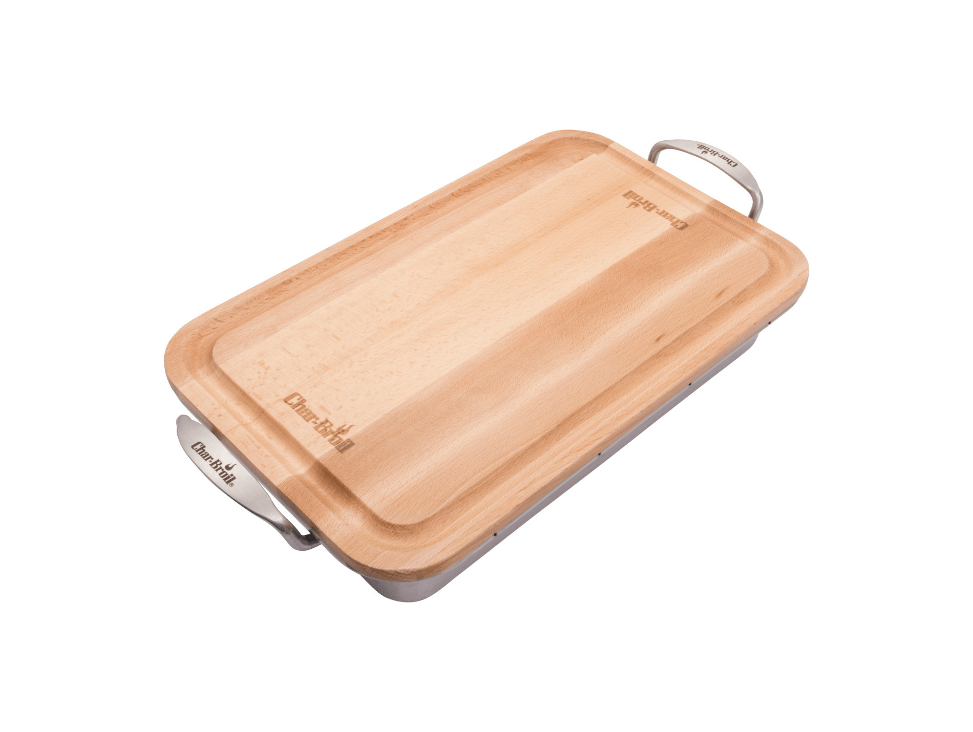 Plat inox et planche à découper bois CHAR-BROIL Grill+