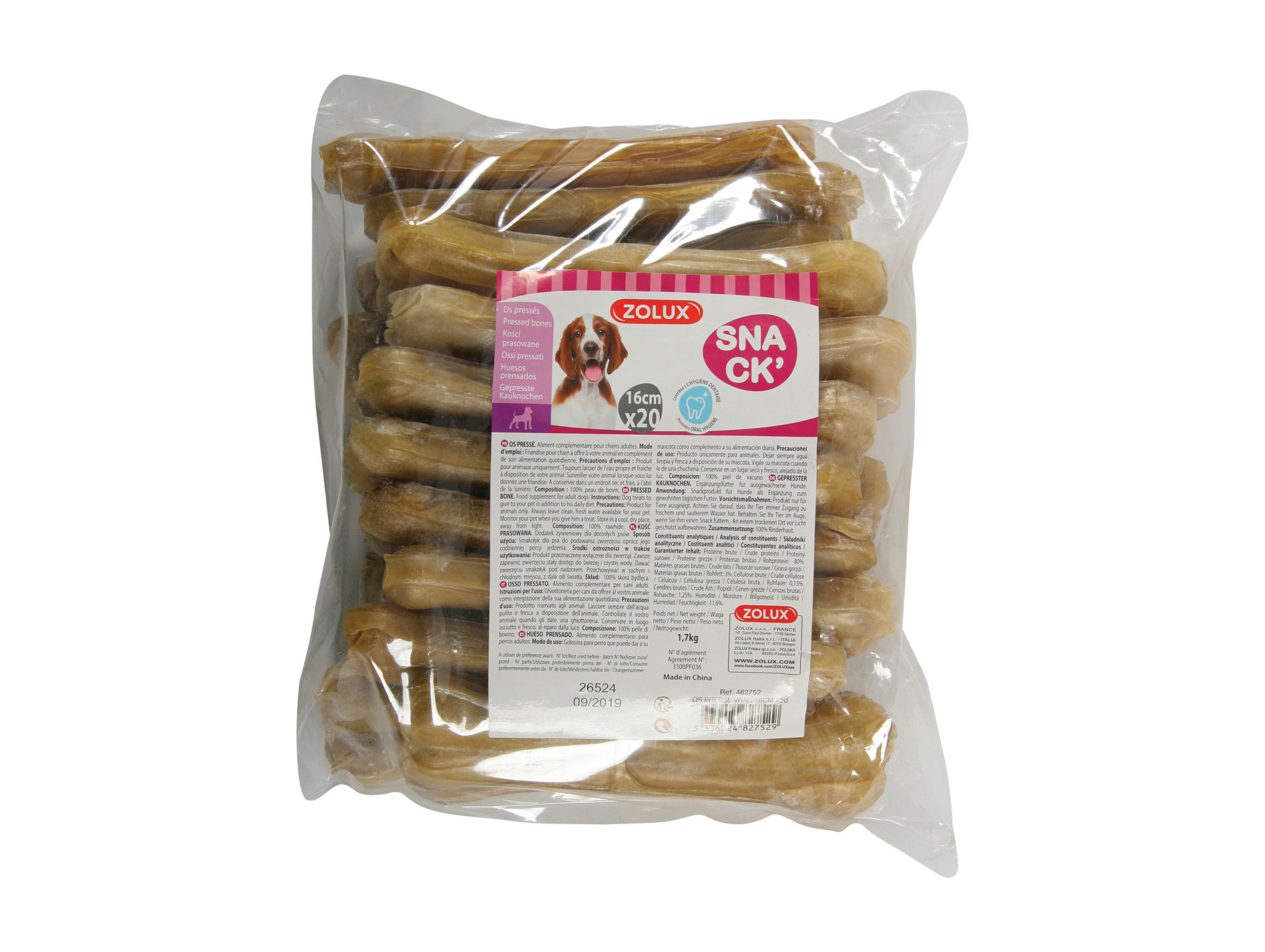 Friandises os pressé vrac ZOLUX 16cm x20
