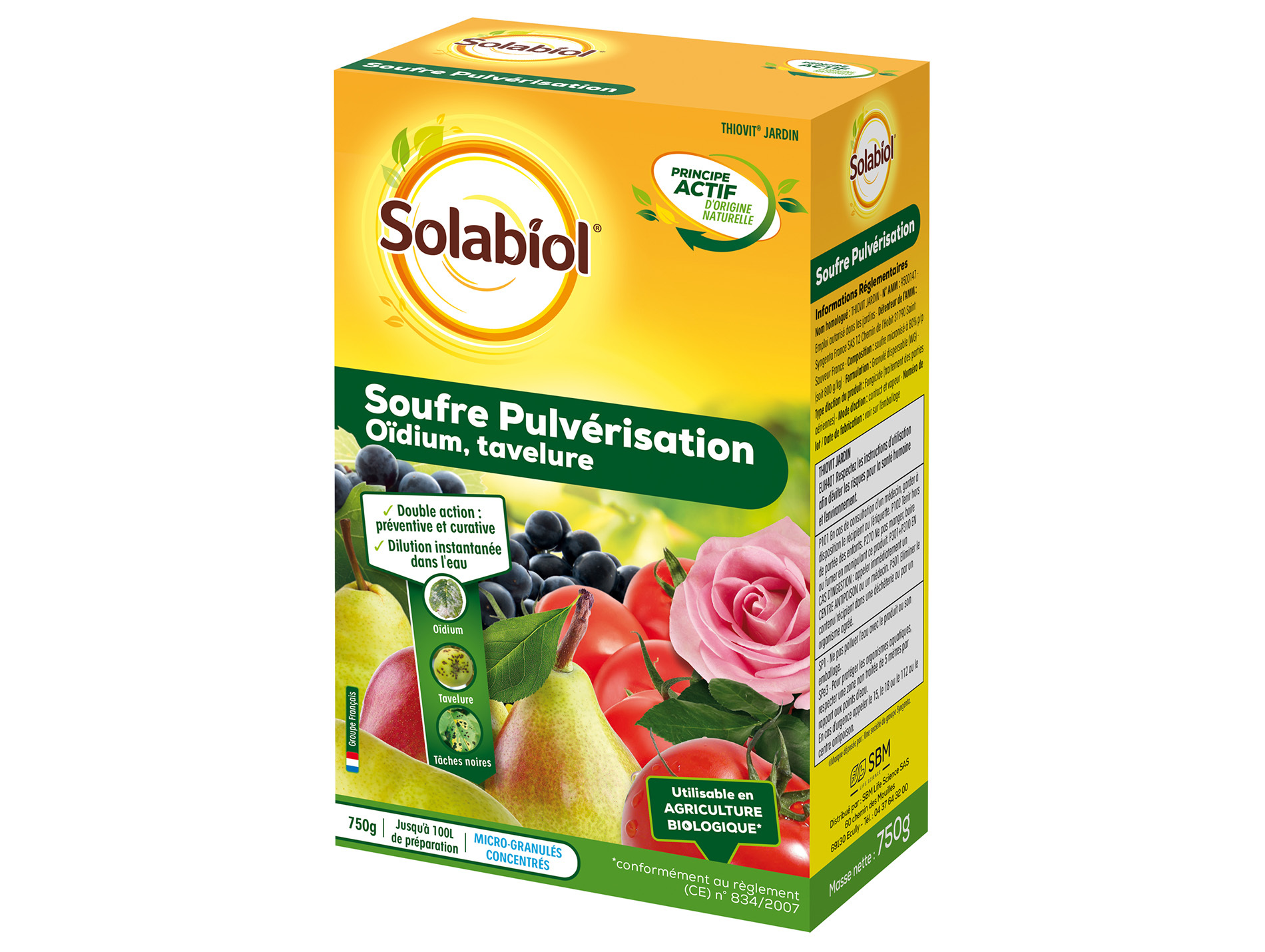 Soufre SOLABIOL 750g  pulvérisation