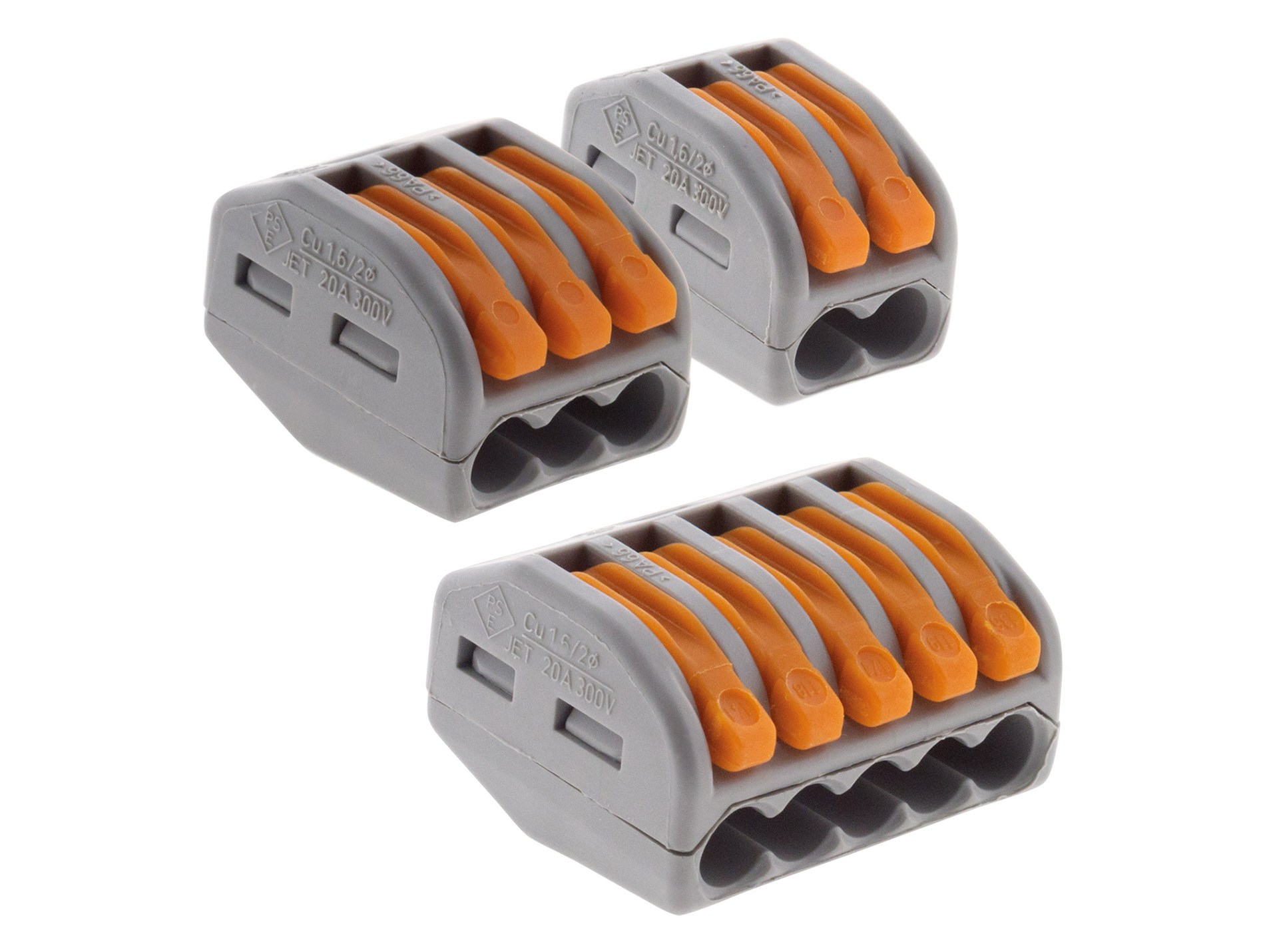 Bornes fils souples et rigides WAGO 2/3/5 entrées x50