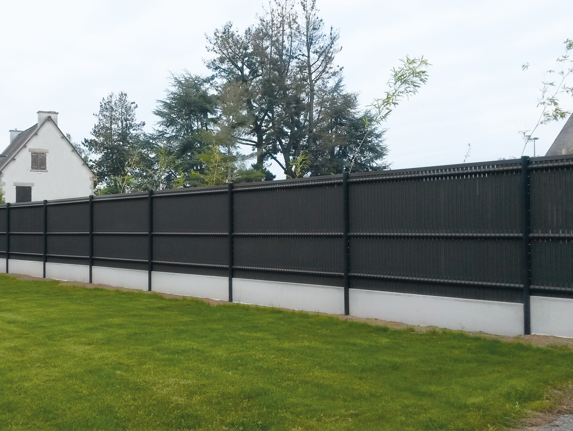 Kit lamelles occultantes PVC L.2,50xh.1,23m gris anthracite