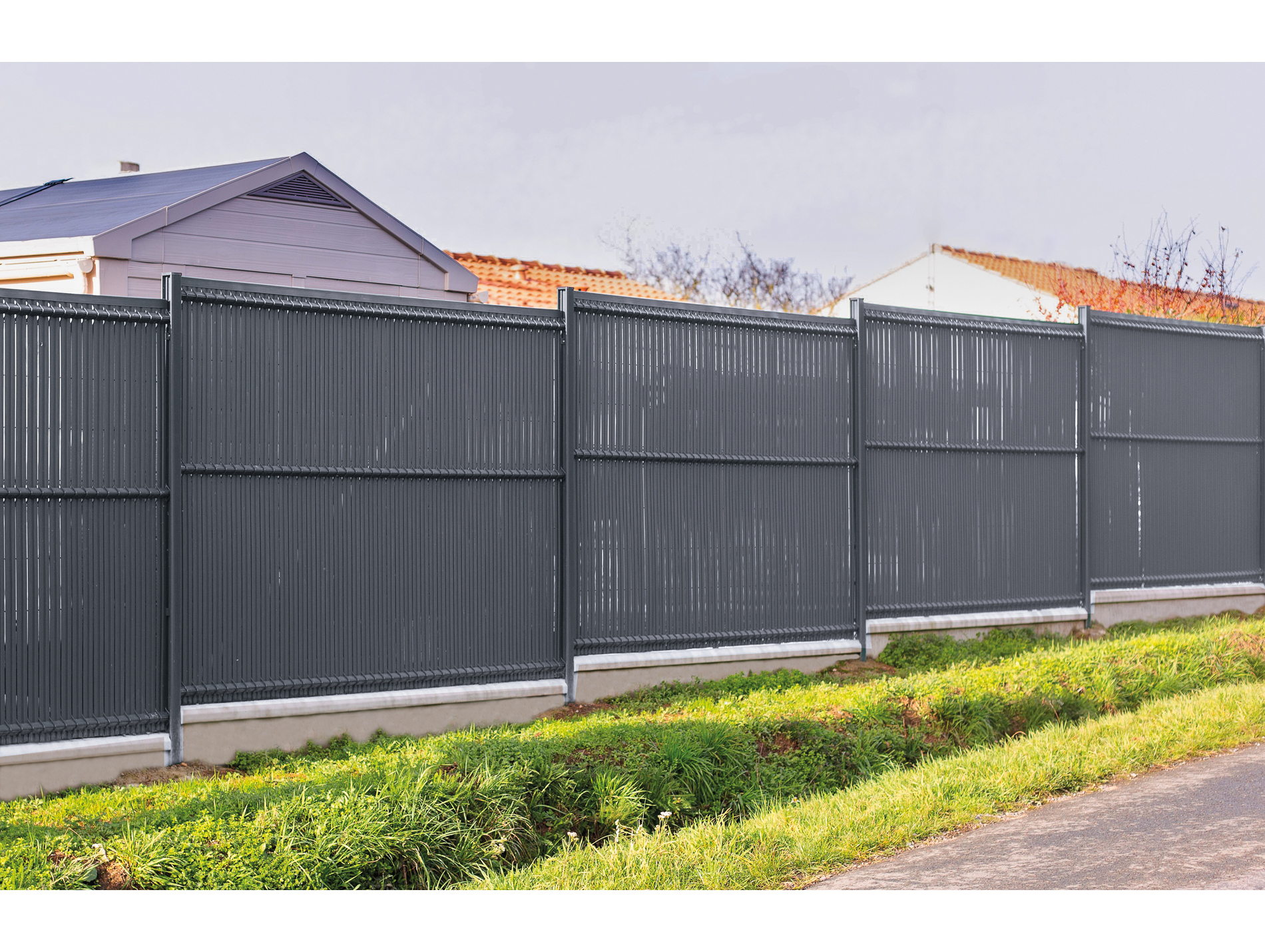 Kit lamelles occultantes PVC L.2,50xh.1,53m gris anthracite