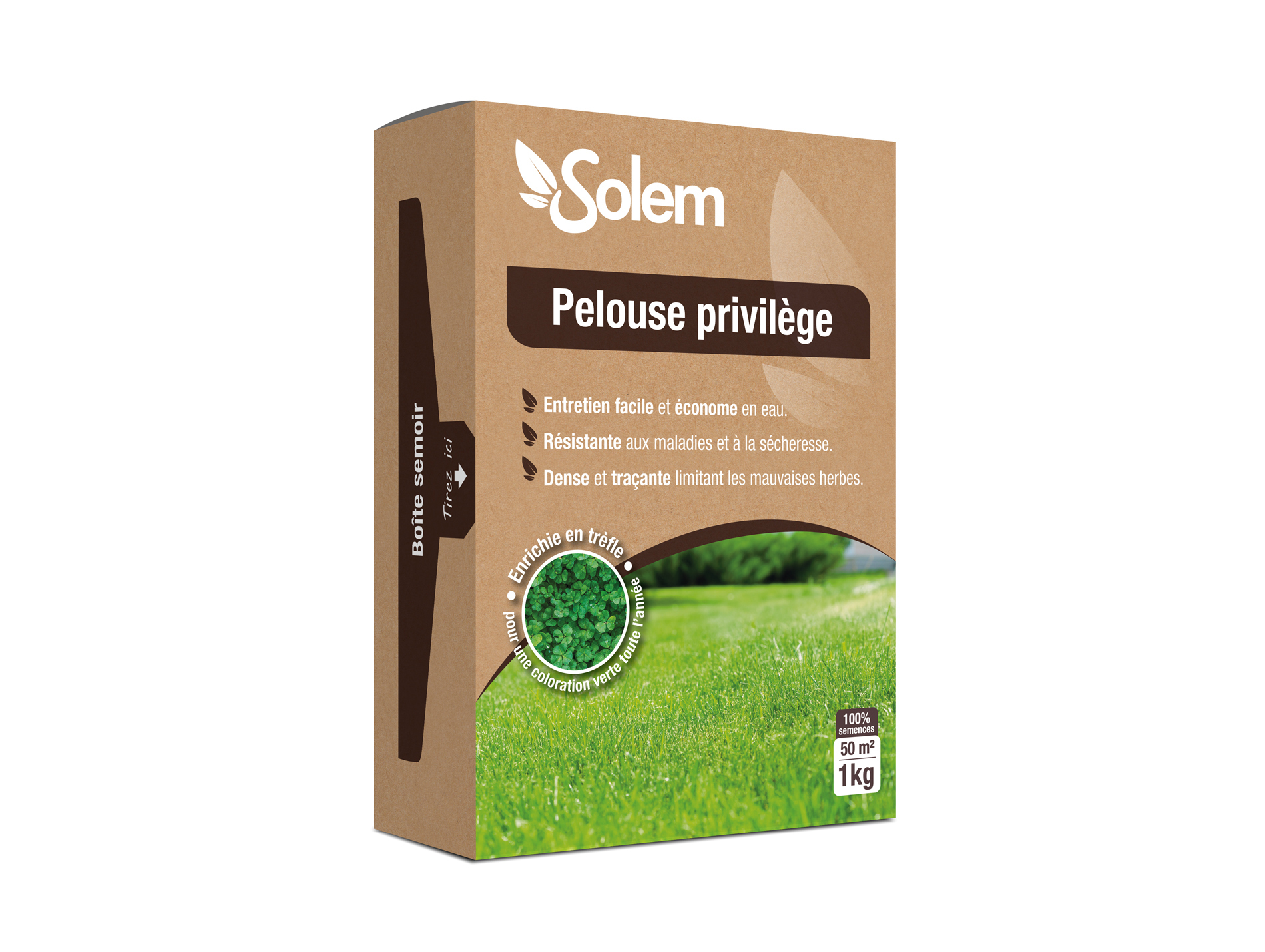 Gazon à semer Pelouse Privilège 1kg SOLEM