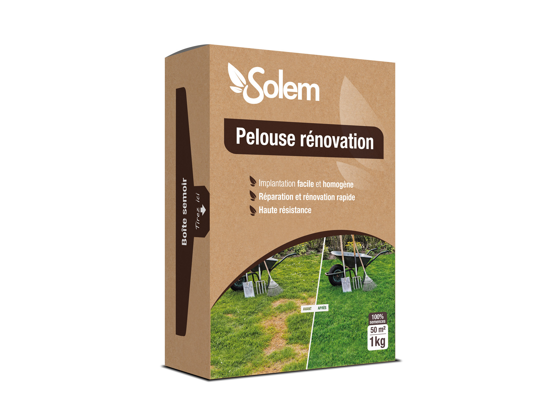 Gazon à semer Pelouse Rénovation 1kg SOLEM