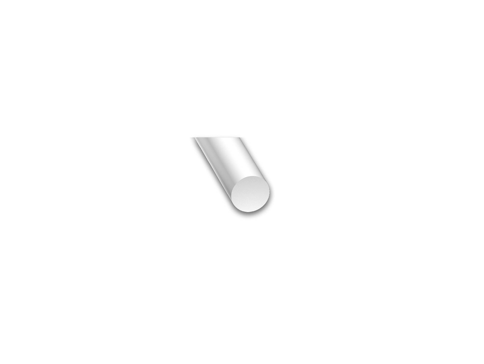 Profilé rond CQFD en PVC composite blanc Ø4mm 1m