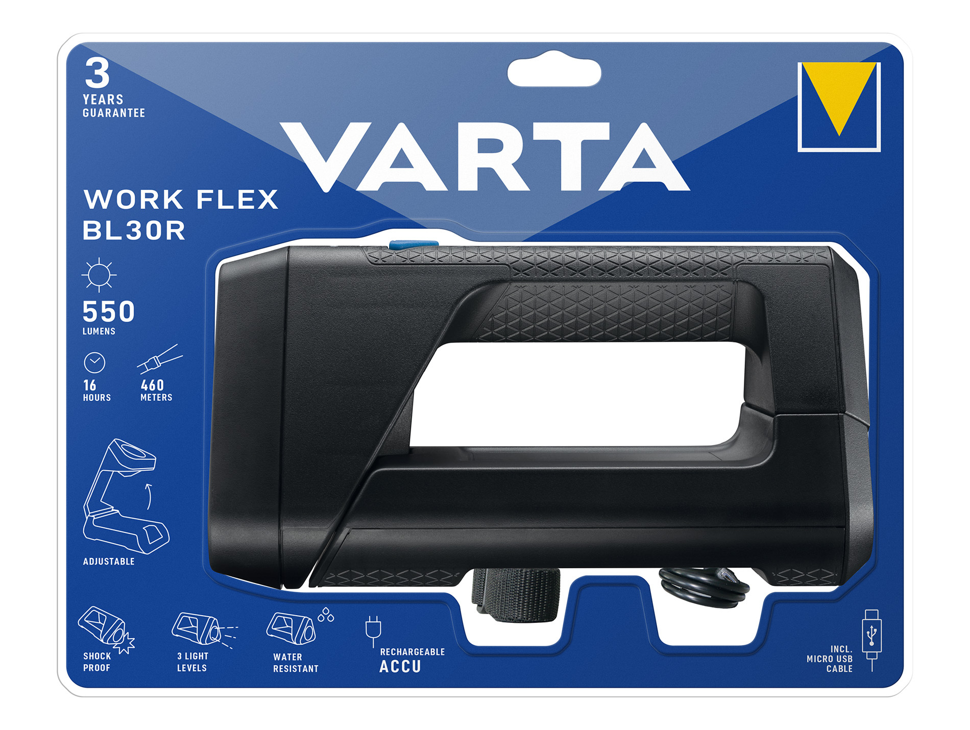 Lampe torche rechargeable 5W VARTA Work Flex