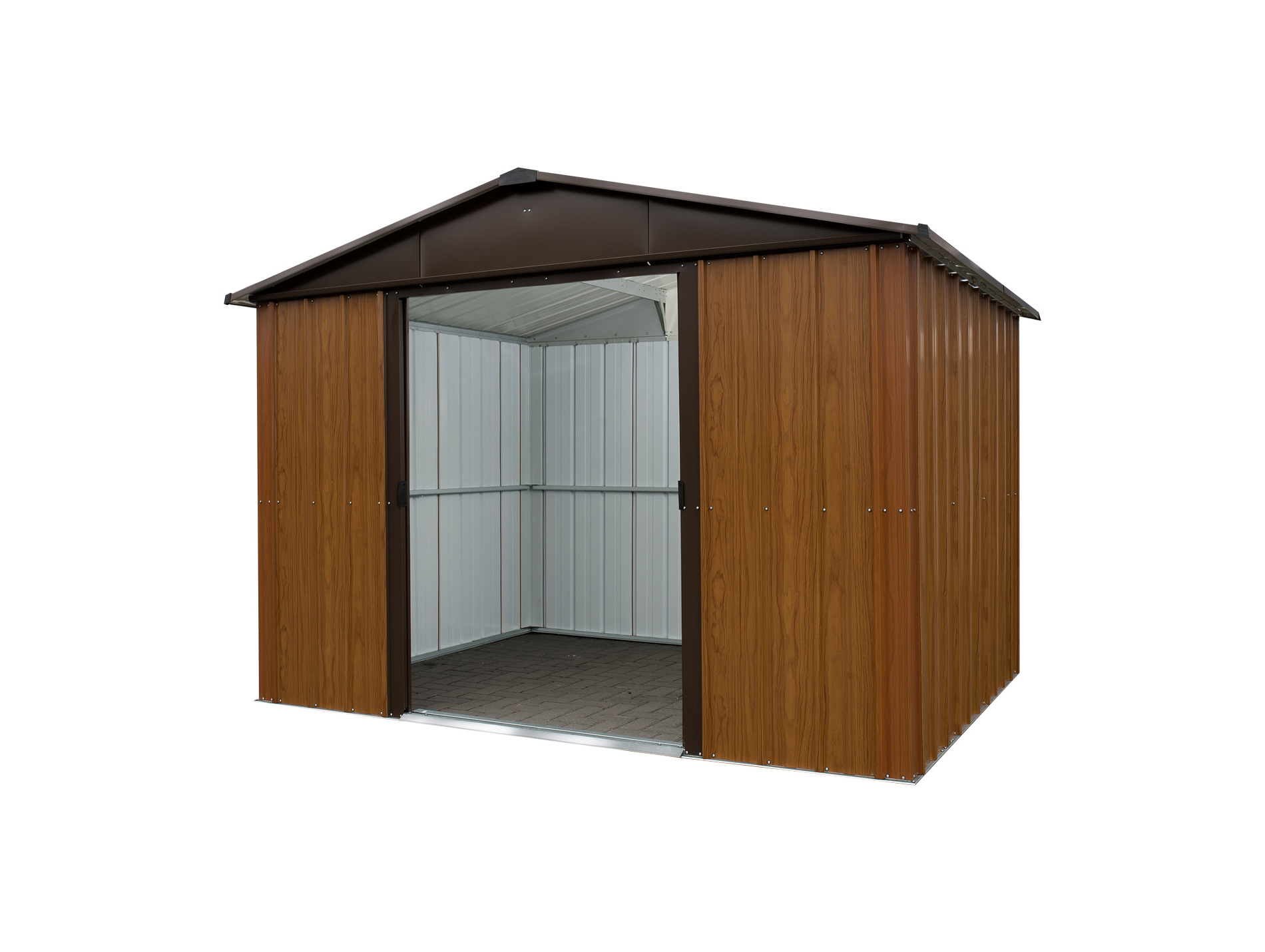 Abri jardin métal YARDMASTER 12m² aspect bois 2 portes
