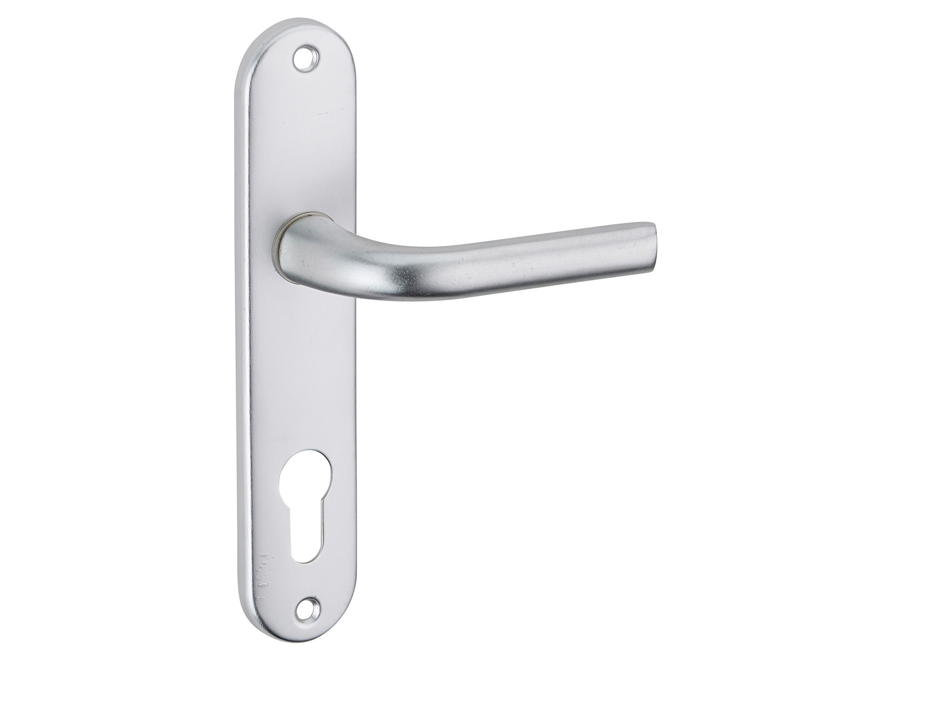 Poignée de porte Leto argent trou de cylindre entraxe 165mm