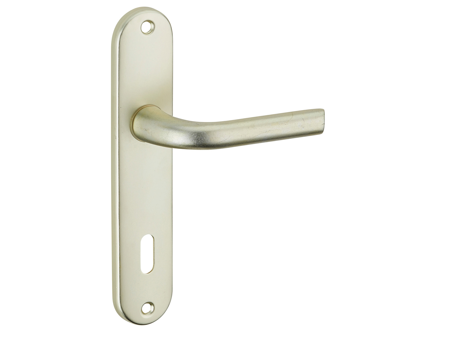 Poignée de porte Leto champagne trou de clé entraxe 165mm