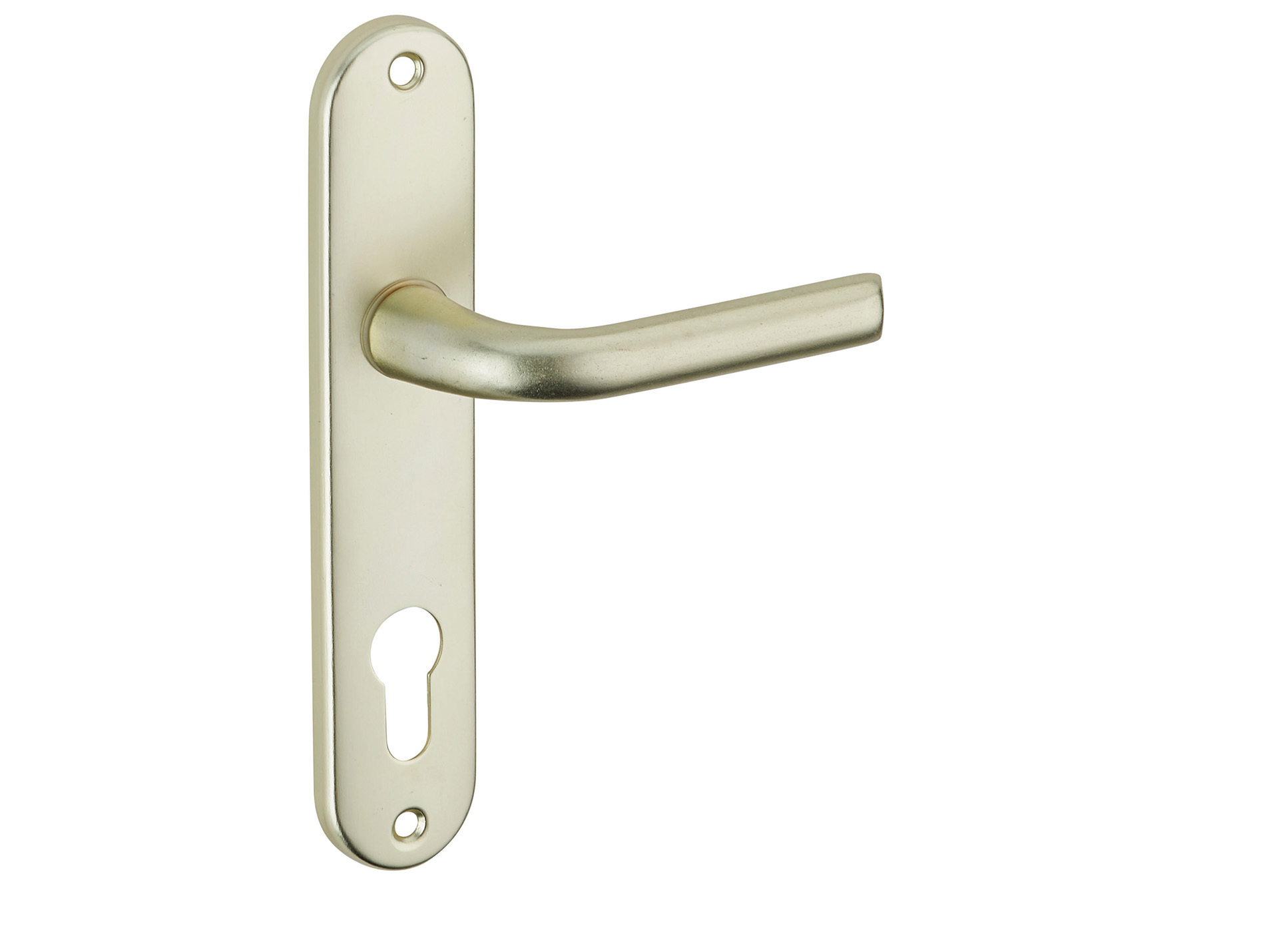 Poignée de porte Leto champagne trou de cylindre entraxe 165mm