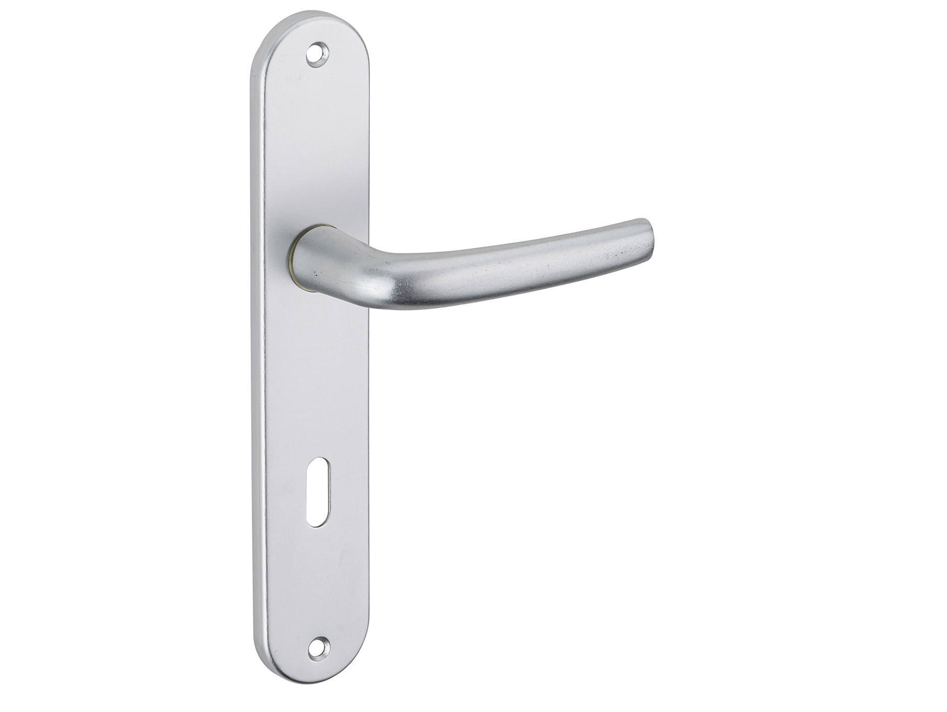Poignée de porte Maia argent trou de clé entraxe 195mm