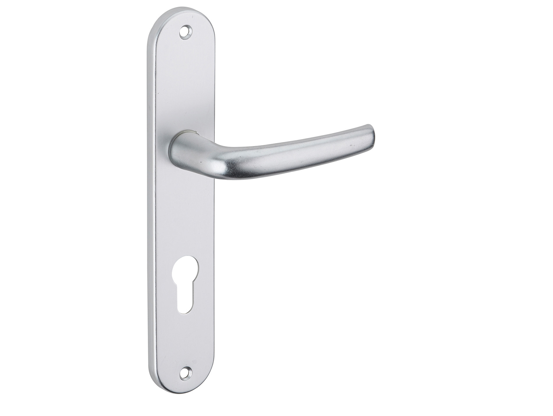Poignée de porte Maia argent trou de cylindre entraxe 195mm