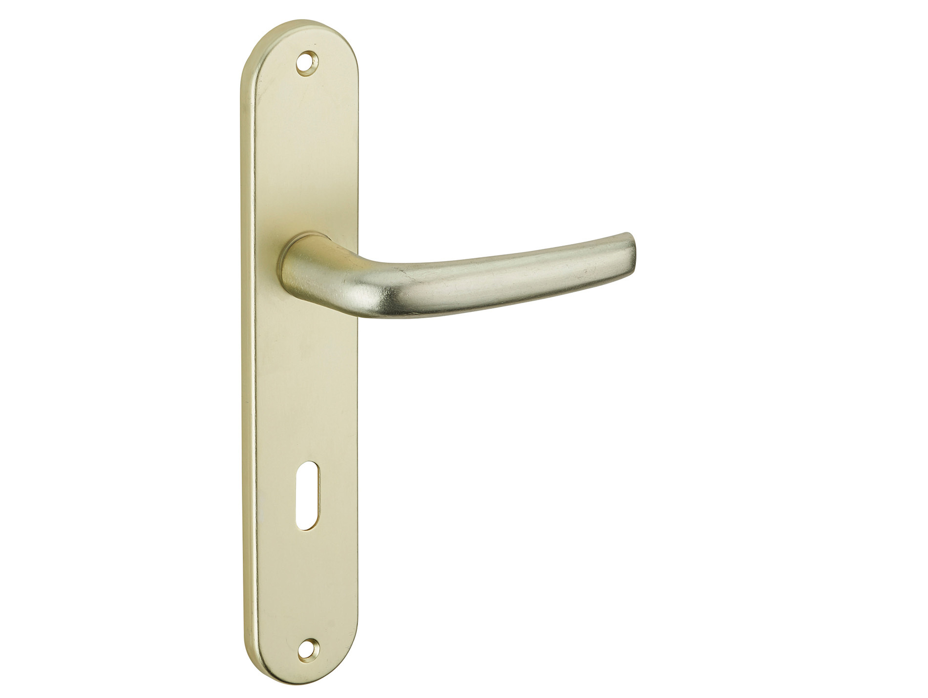 Poignée de porte Maia champagne trou de clé entraxe 195mm
