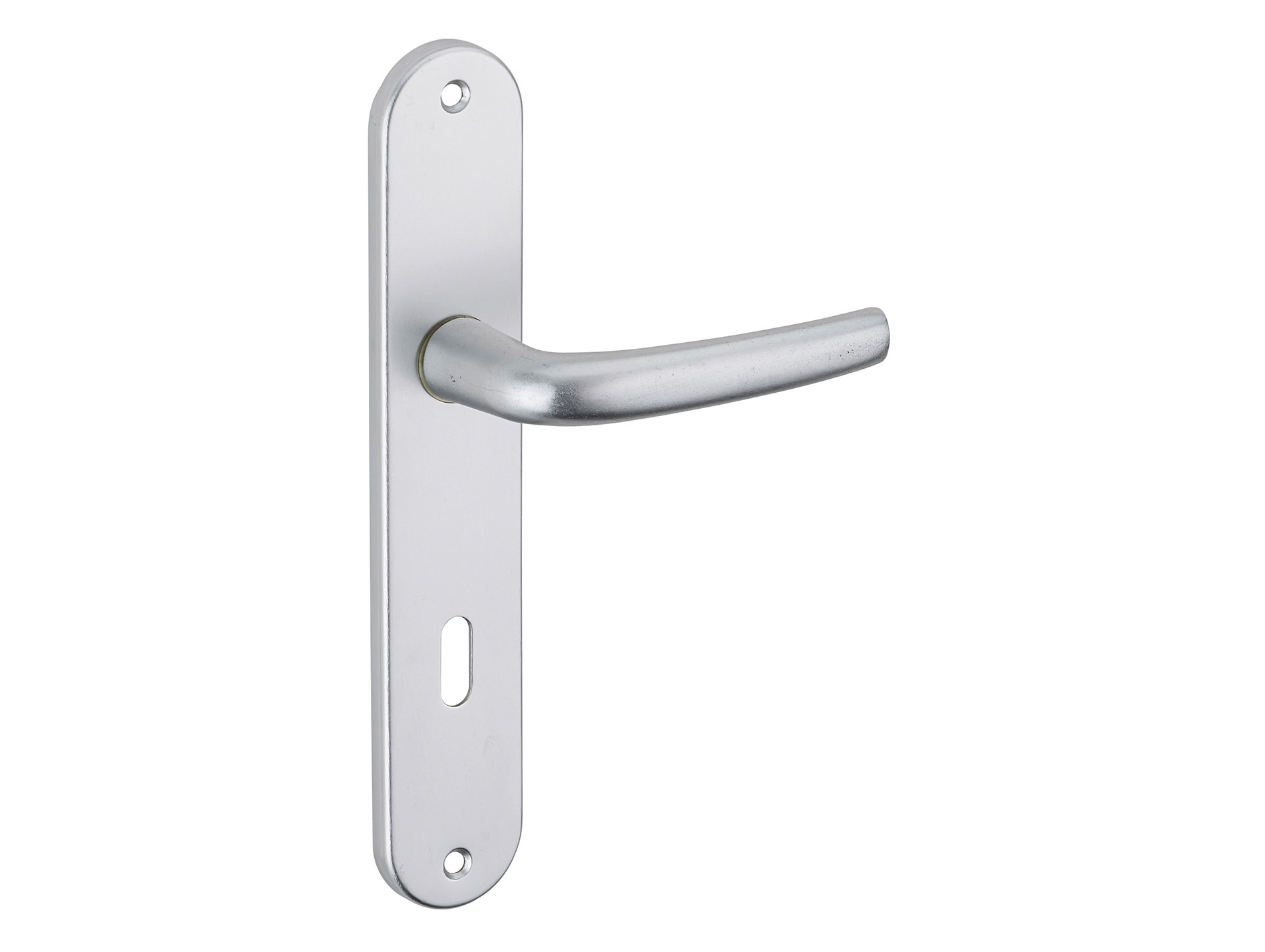 Poignée de porte Maia argent trou de clé entraxe 195mm