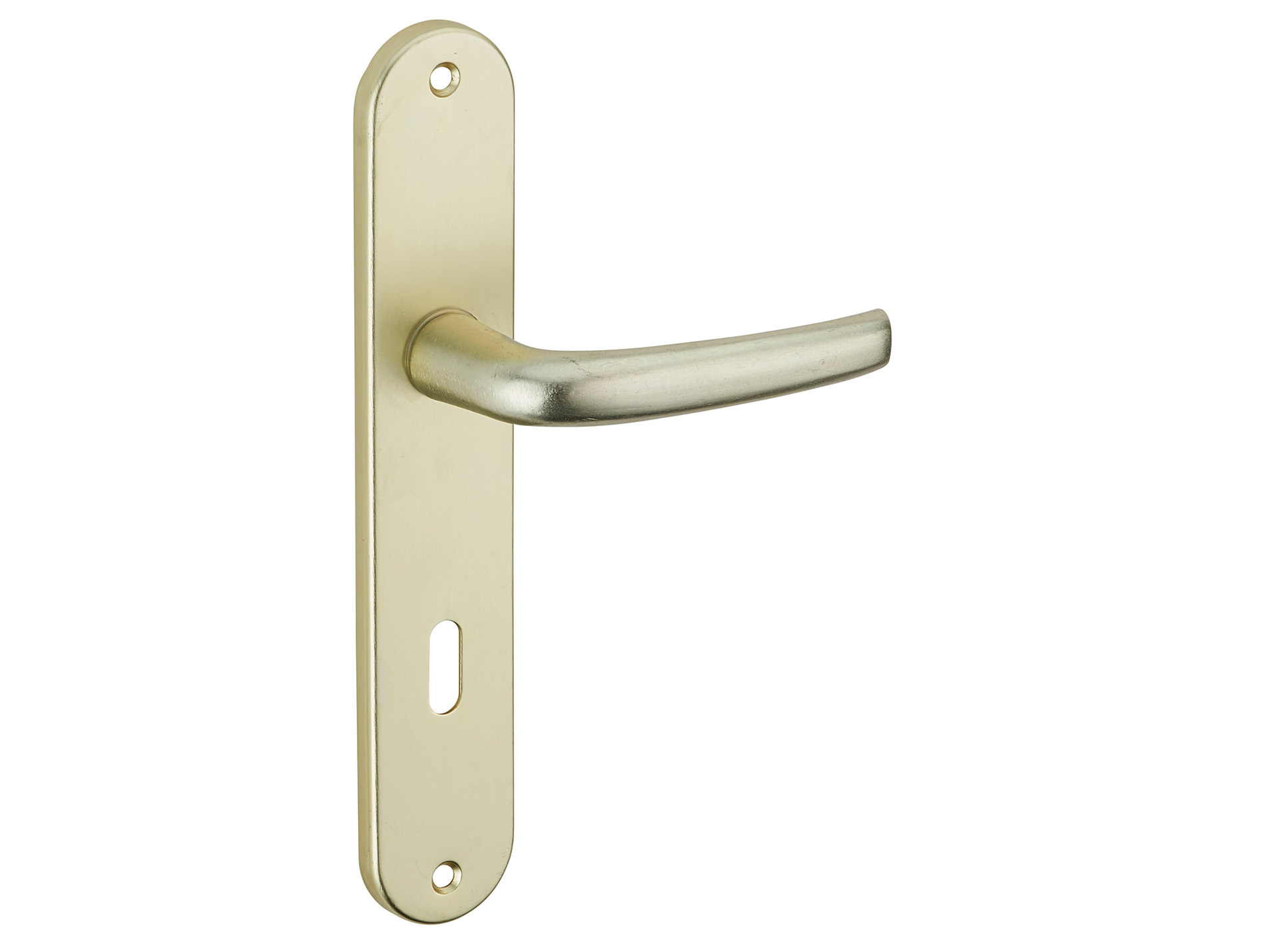 Poignée de porte Maia champagne trou de clé entraxe 195mm