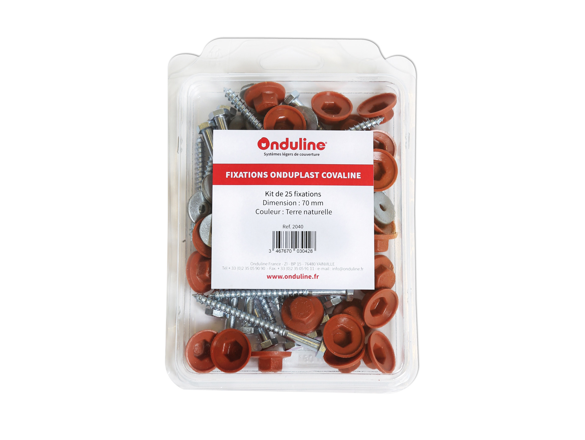 Lot de 25 fixations COVALINE terre naturelle