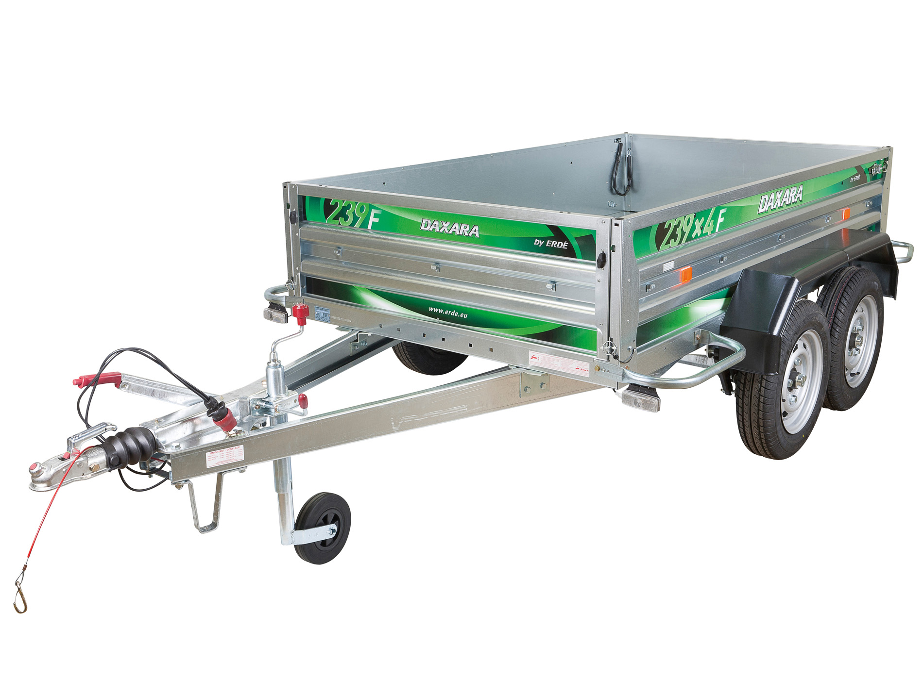 Remorque double essieu freiné DAXARA 239X4F L.3,27m 1500kg