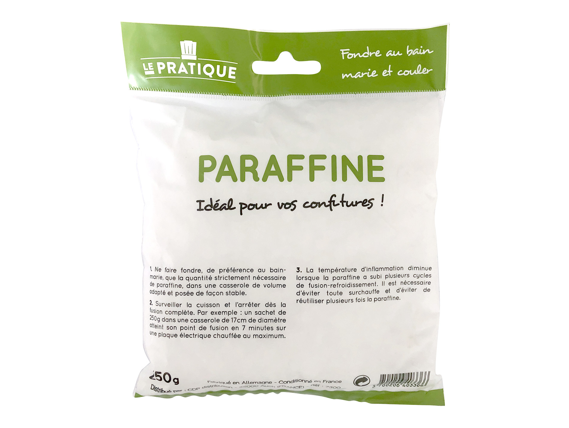 Paraffine alimentaire LE PRATIQUE en billes 250g