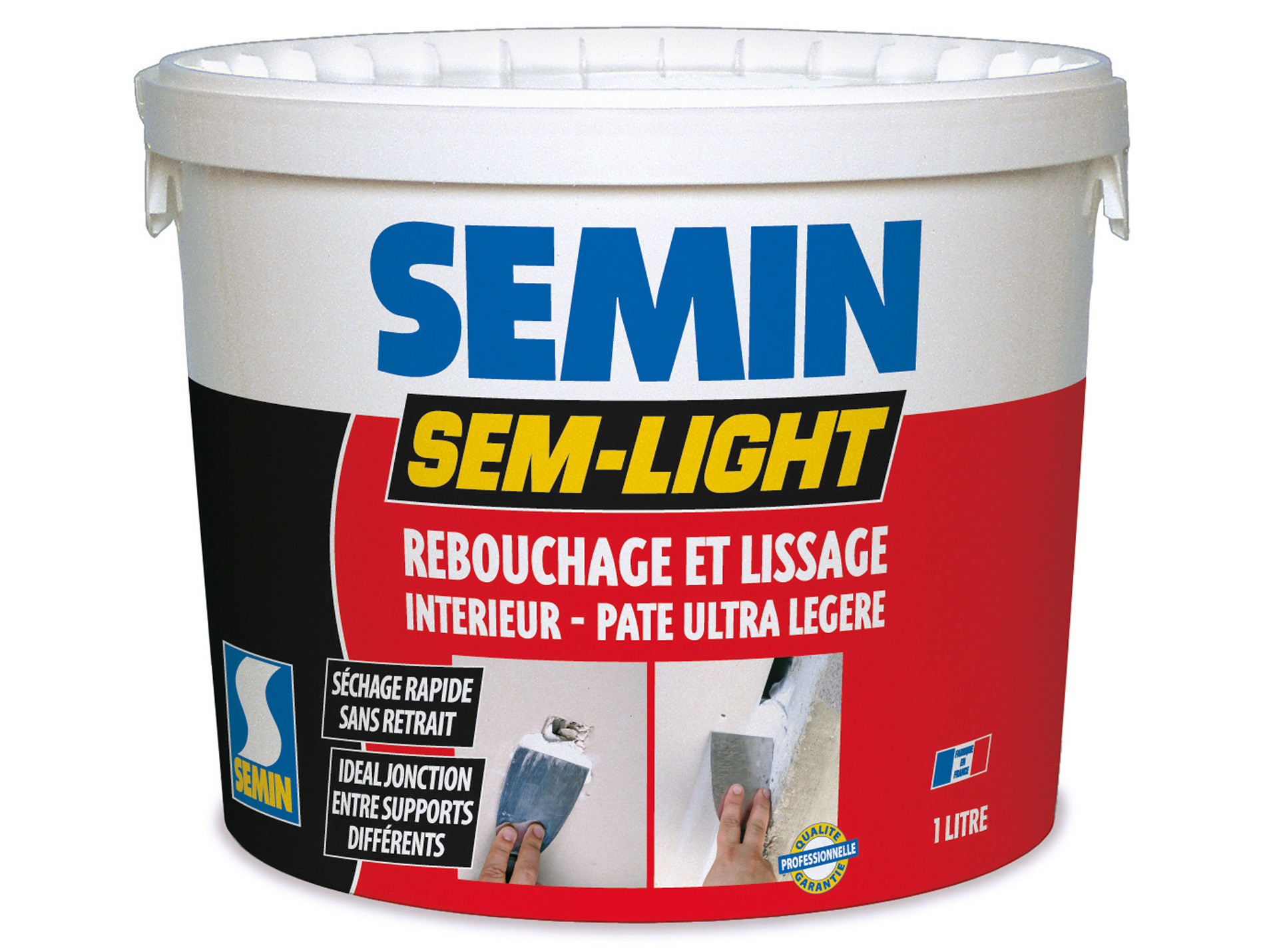 Enduit SEMIN de rebouchage/lissage en pâte 1L
