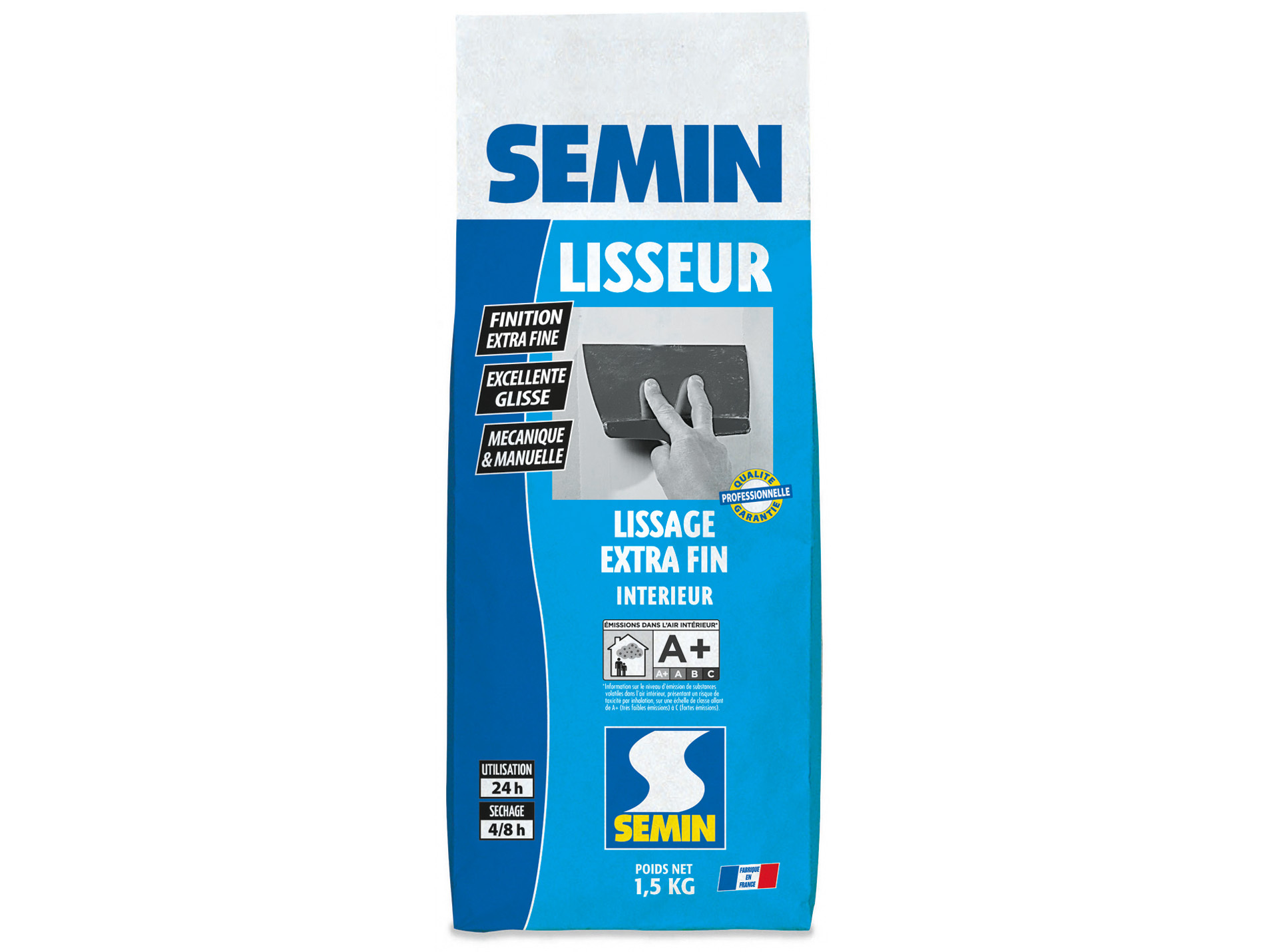 Enduit SEMIN de finition extra fin en poudre 1,5kg