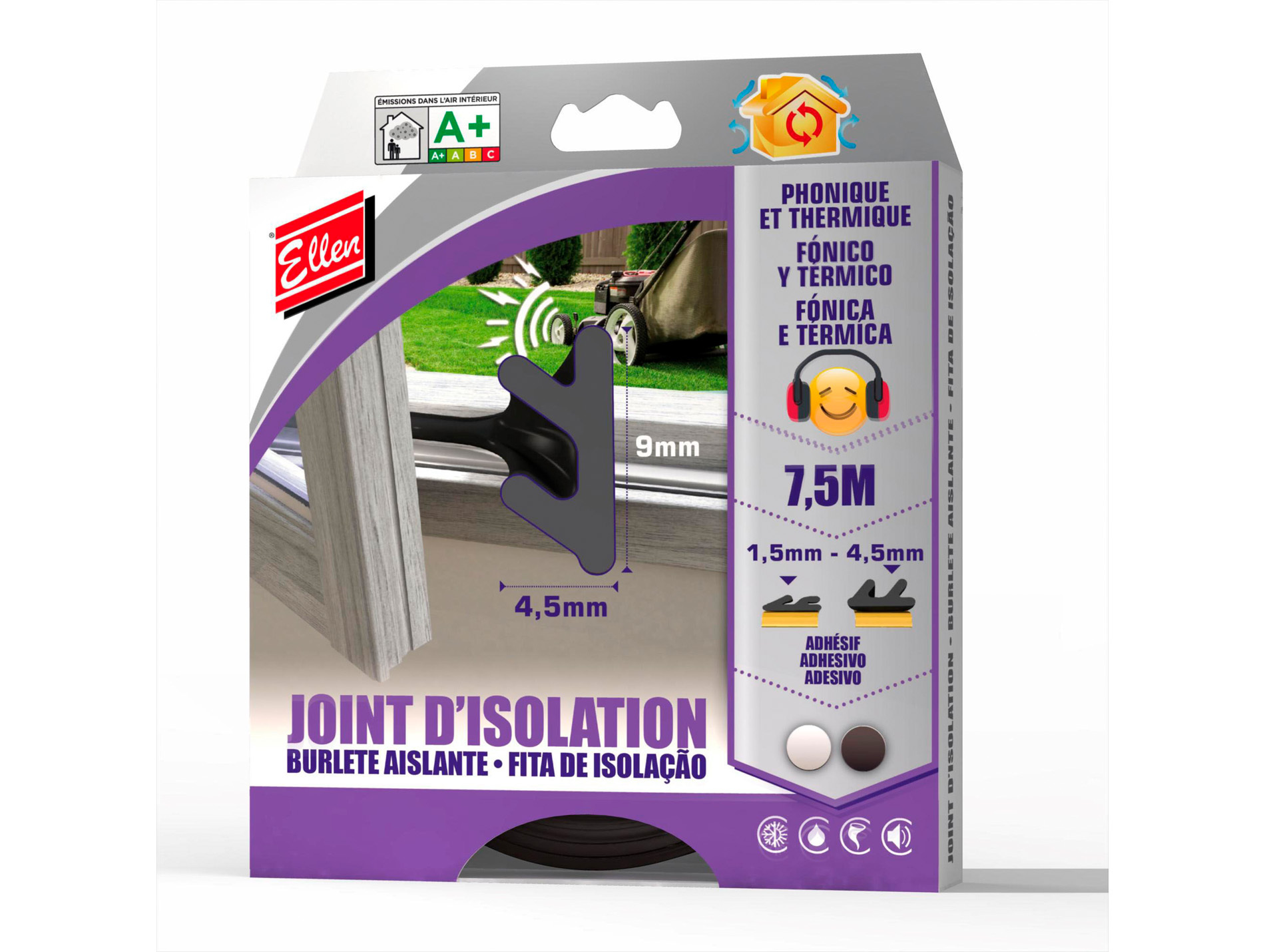 Joint phonique et thermique 7,5m Noir