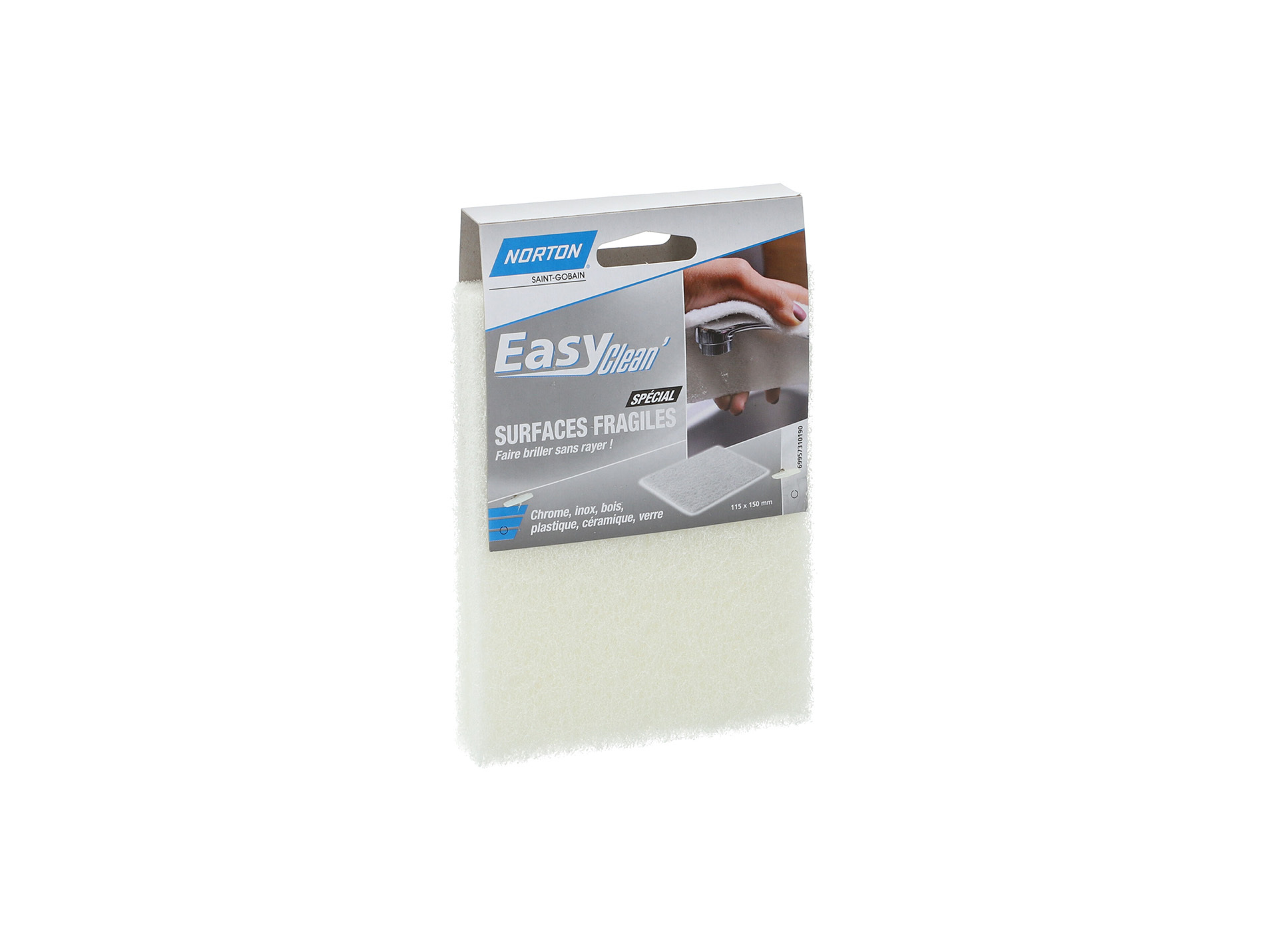 Eponge abrasive NORTON spécial surfaces fragiles 115x150mm