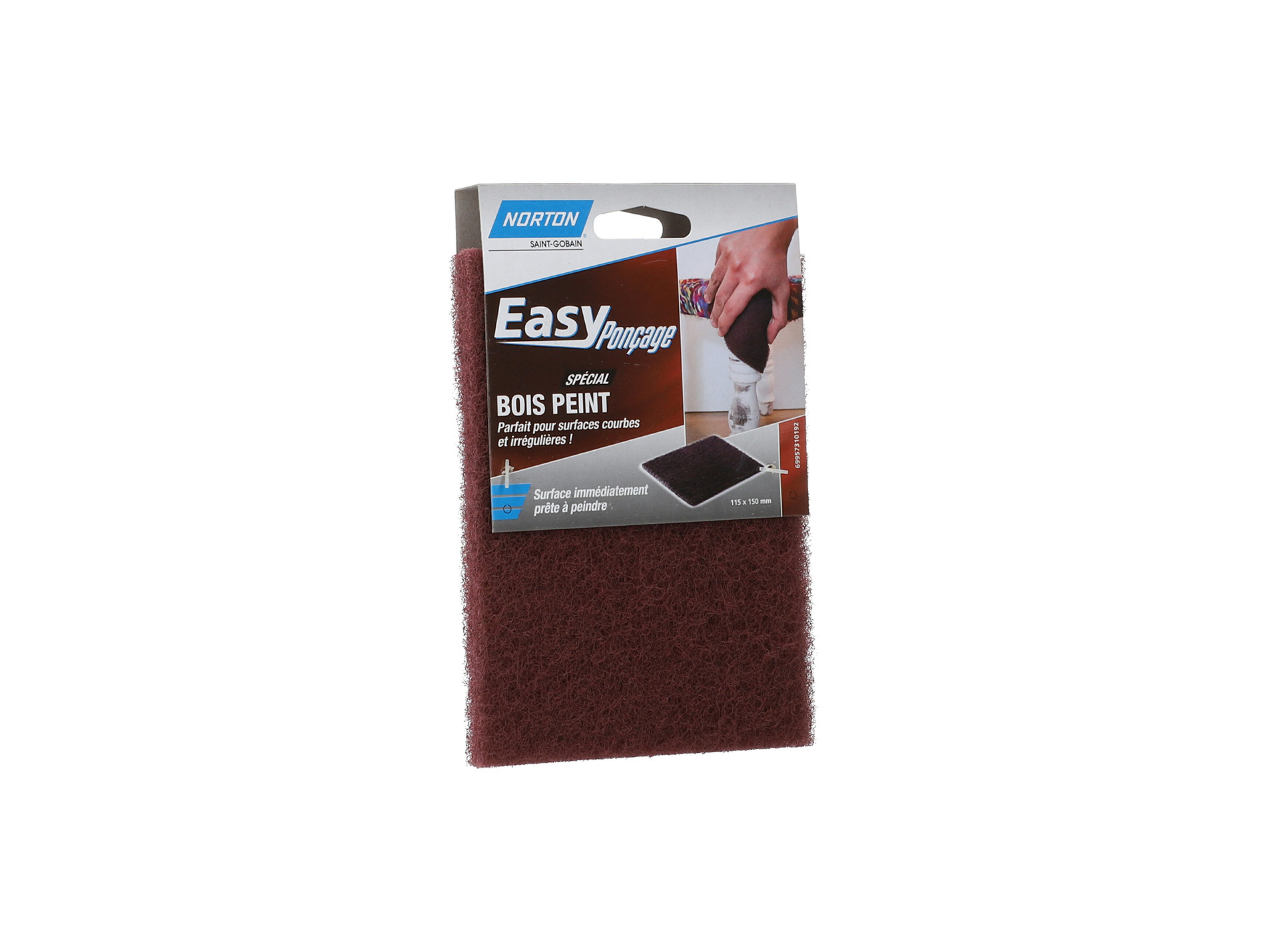 Eponge abrasive NORTON spécial bois peint 115x150mm