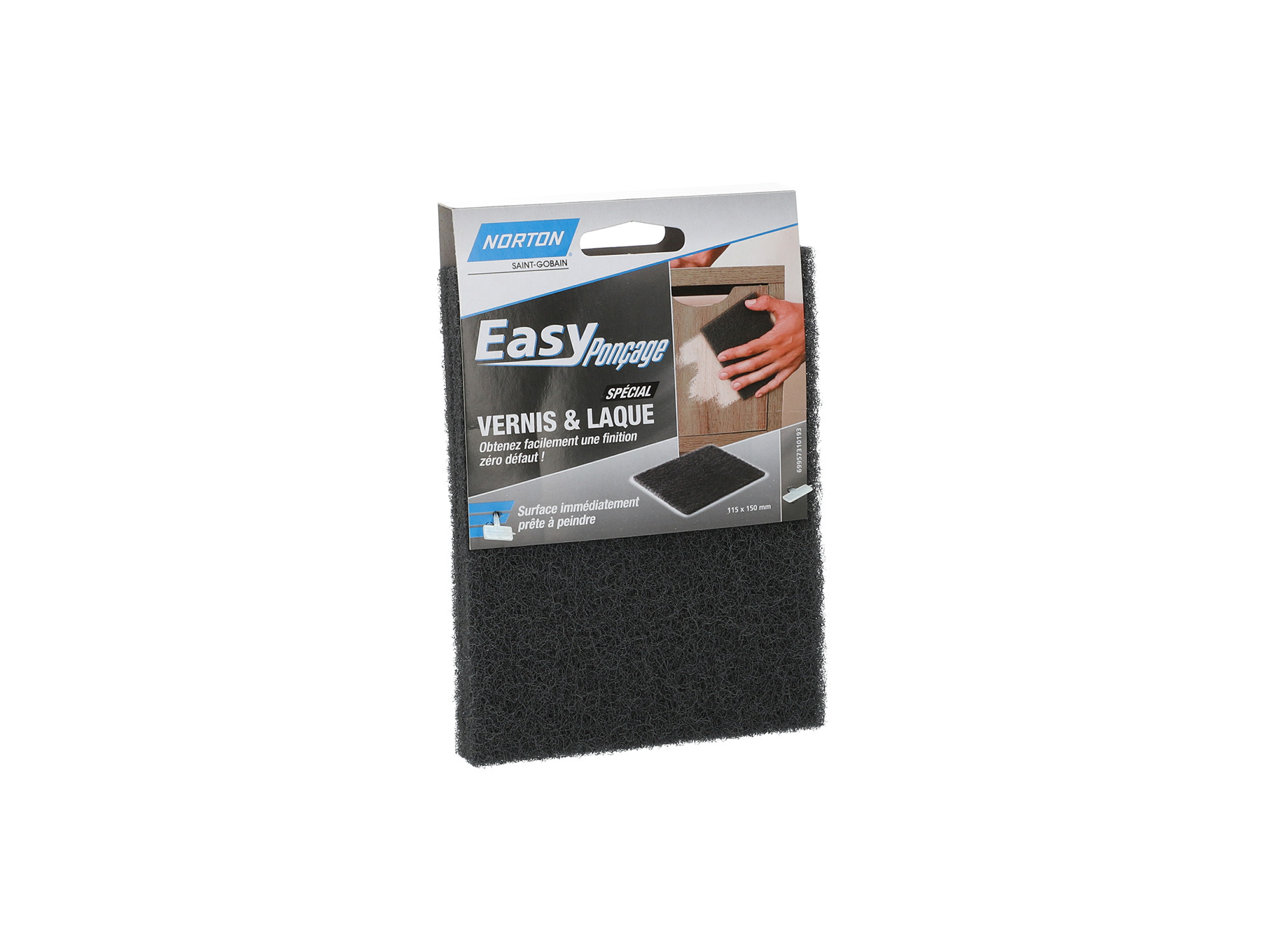 Eponge abrasive NORTON spéciale vernis et laque 115x150mm