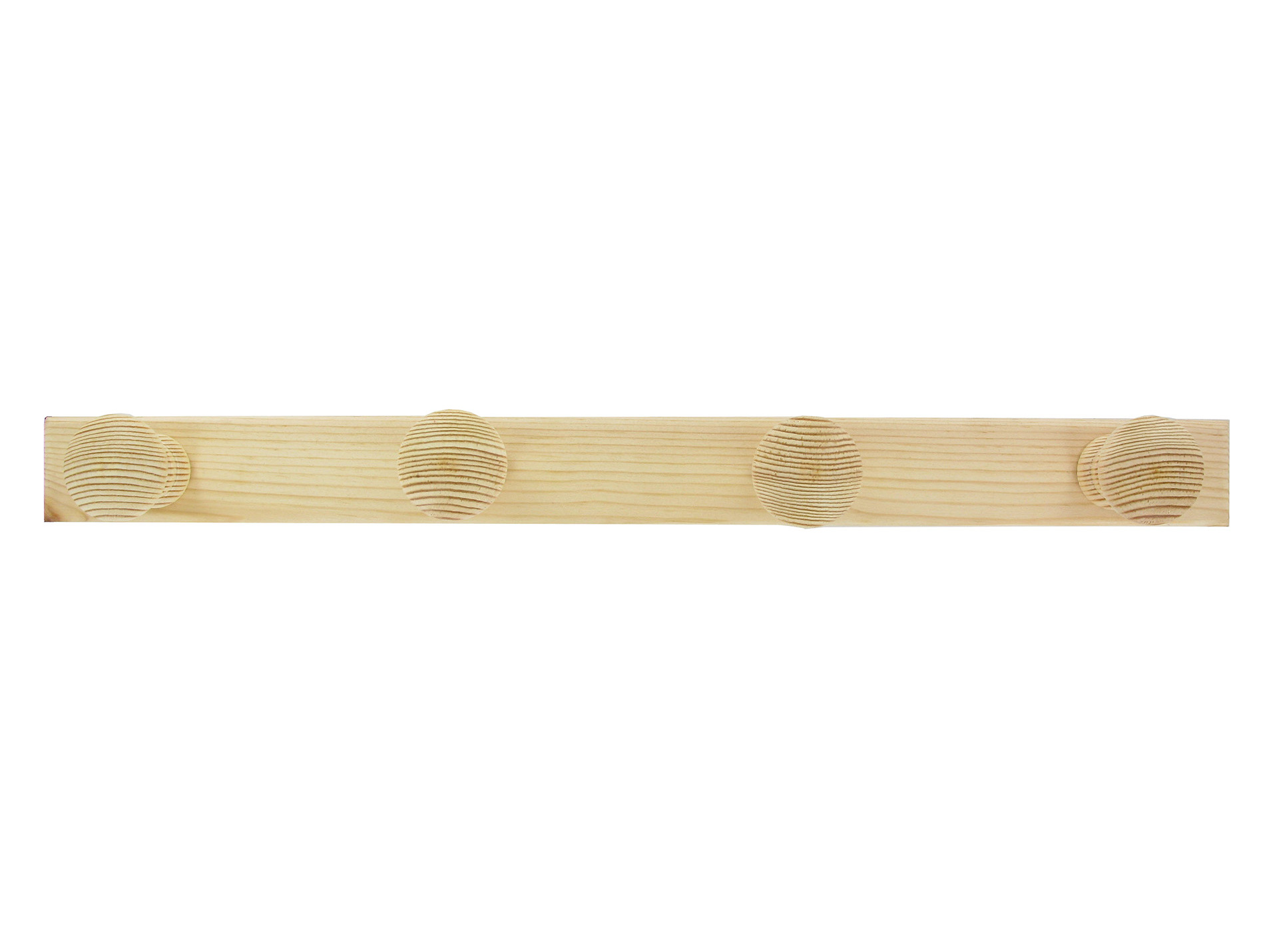 Patère classique 4 têtes pin brut