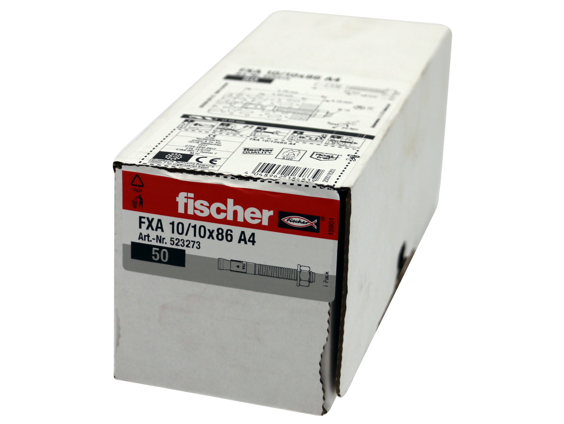 Goujons d'ancrage inox FXA A4 10/10X86 x50