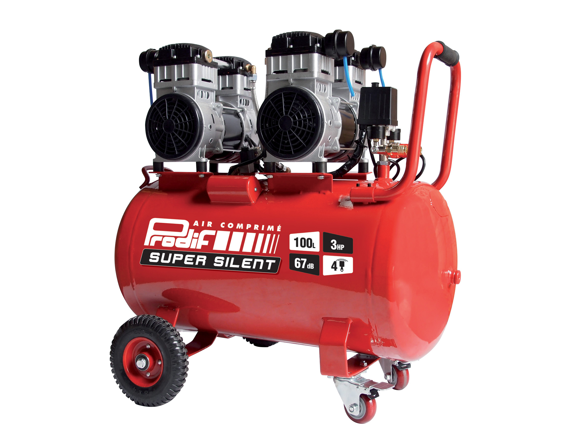 Compresseur monophasé silencieux 100L 3cv