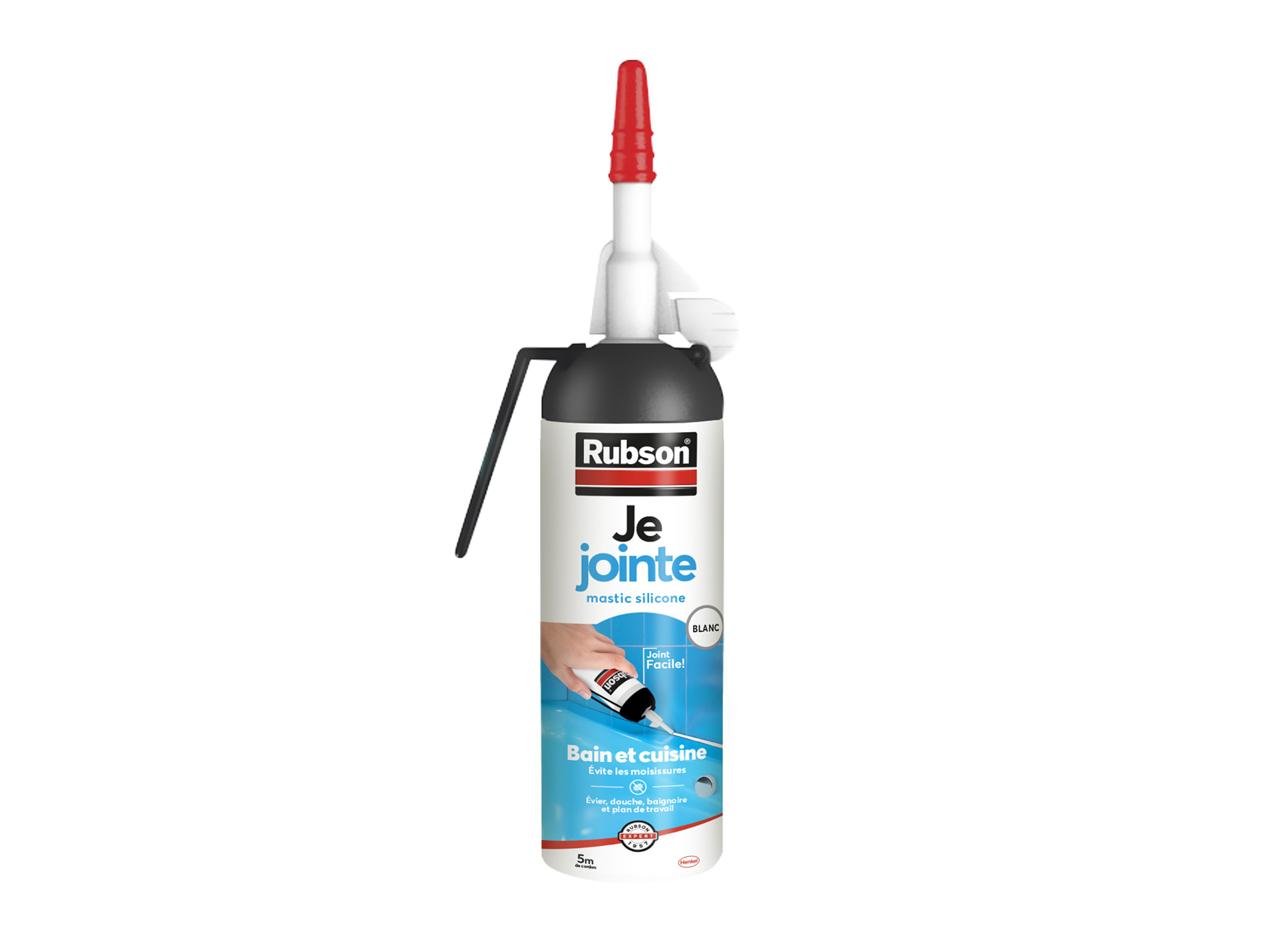 Mastic silicone blanc bain & cuisine sans pistolet 100ml