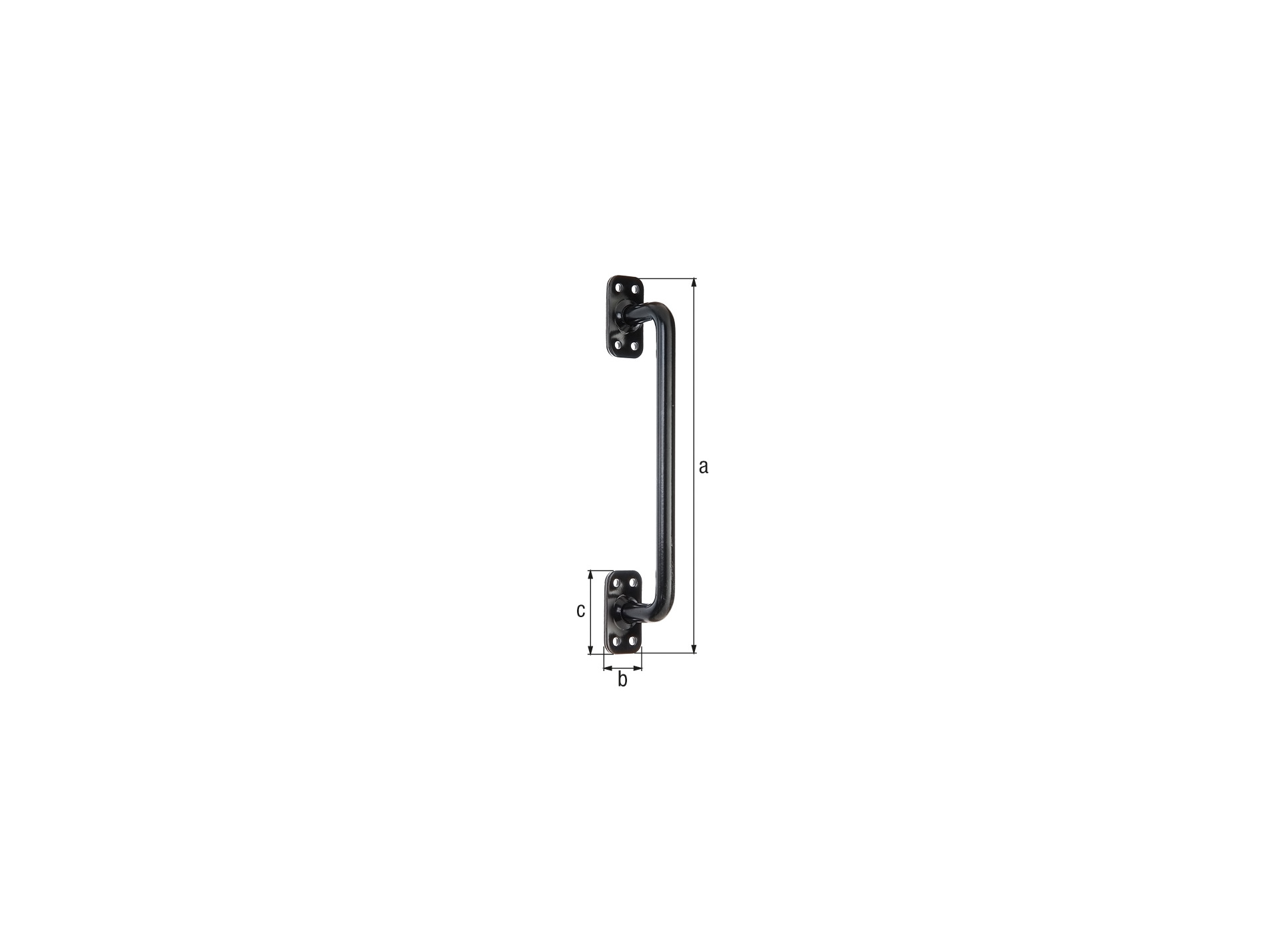 Poignée de porte noire 275x32mm ø14mm