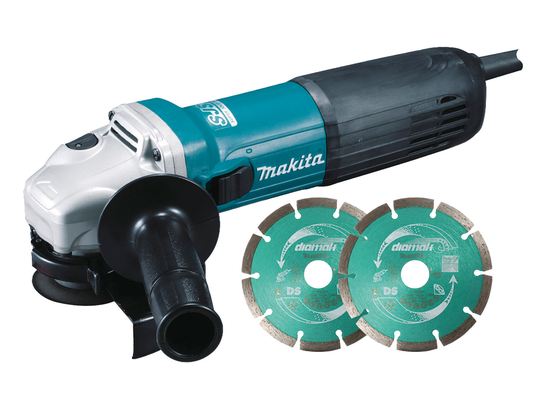 Meuleuse 125mm 1100W MAKITA GA5040RKDJ + 2 disques diamant
