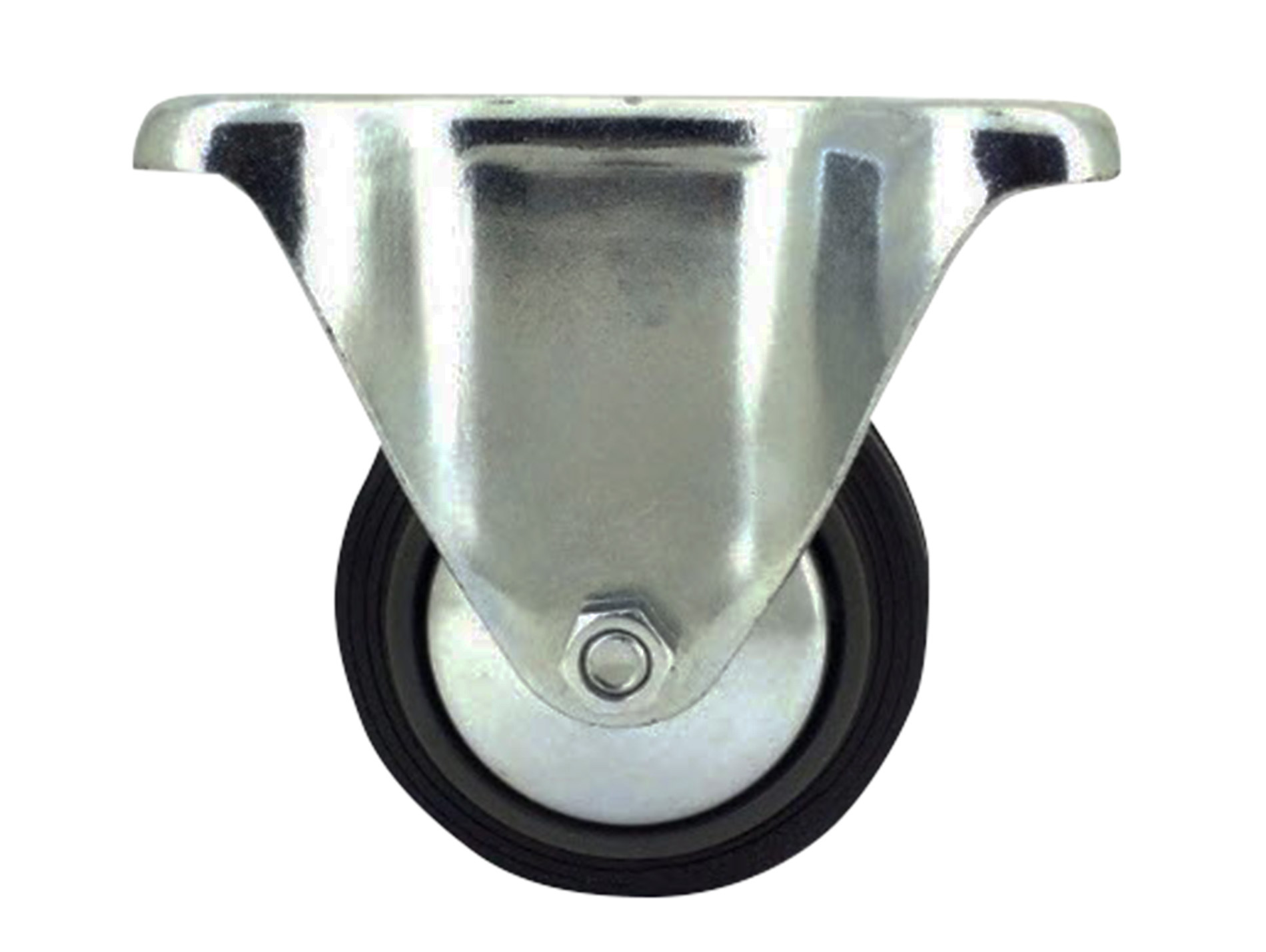 Roulette fixe galet caoutchouc Ø80mm