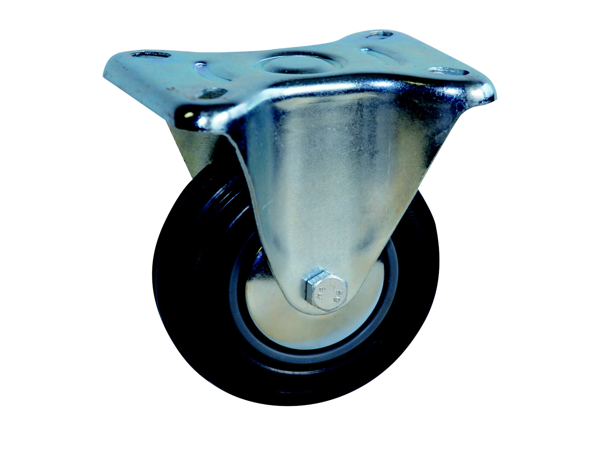 Roulette fixe galet caoutchouc Ø100mm