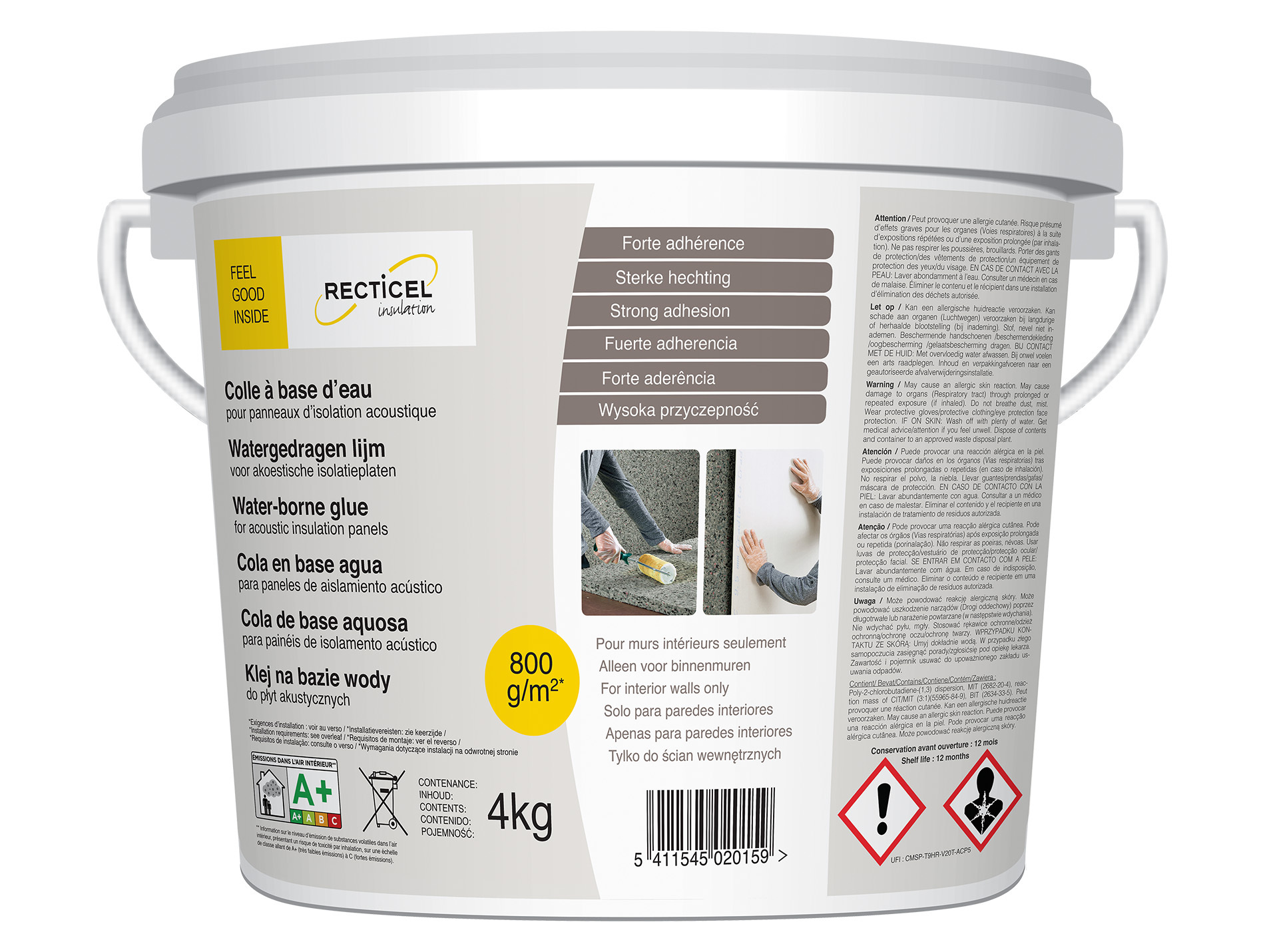 Colle pour panneaux acoustiques RECTICEL 4kg