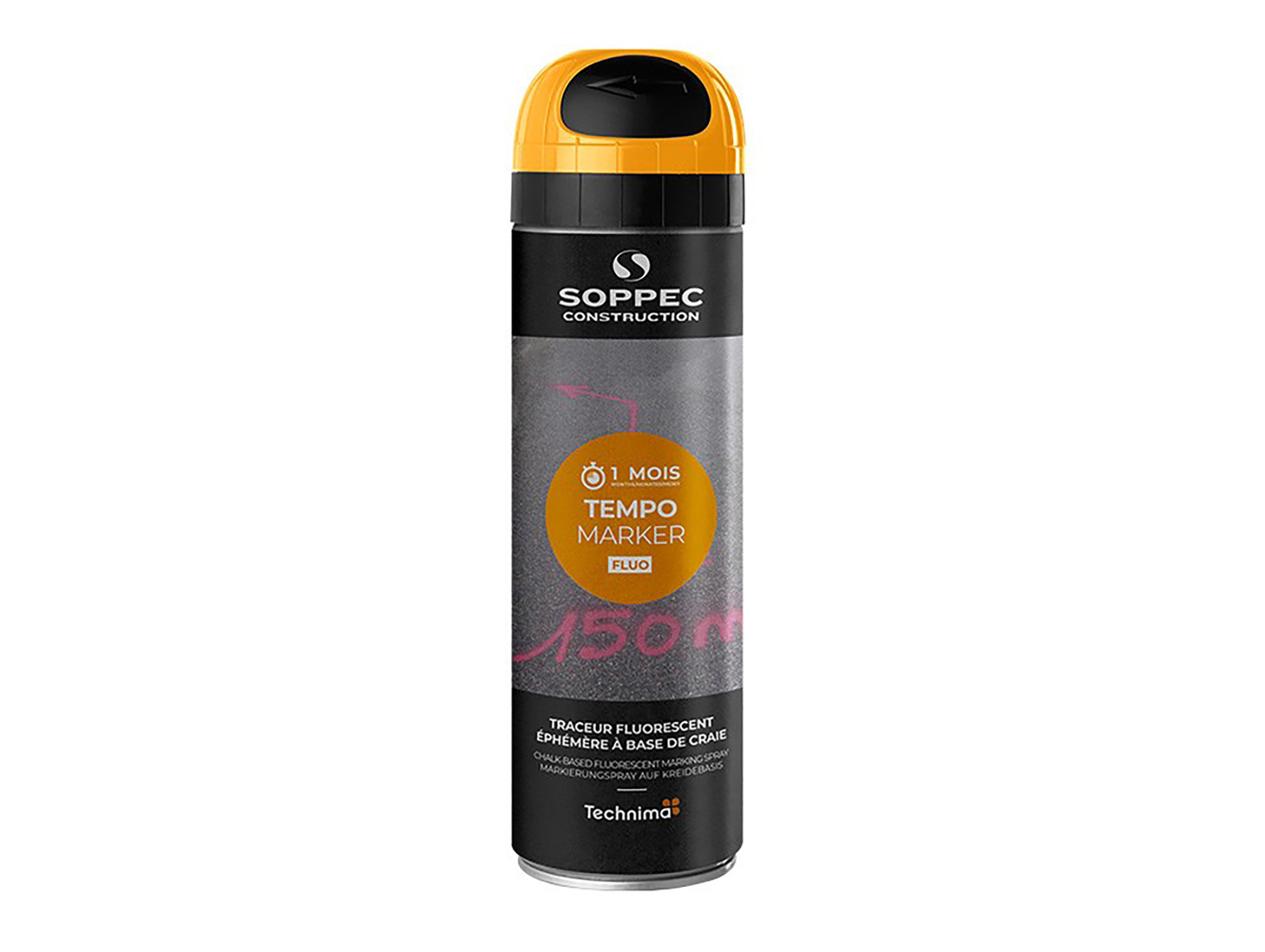 Peinture de marquage éphémère SOPPEC Orange 500ml
