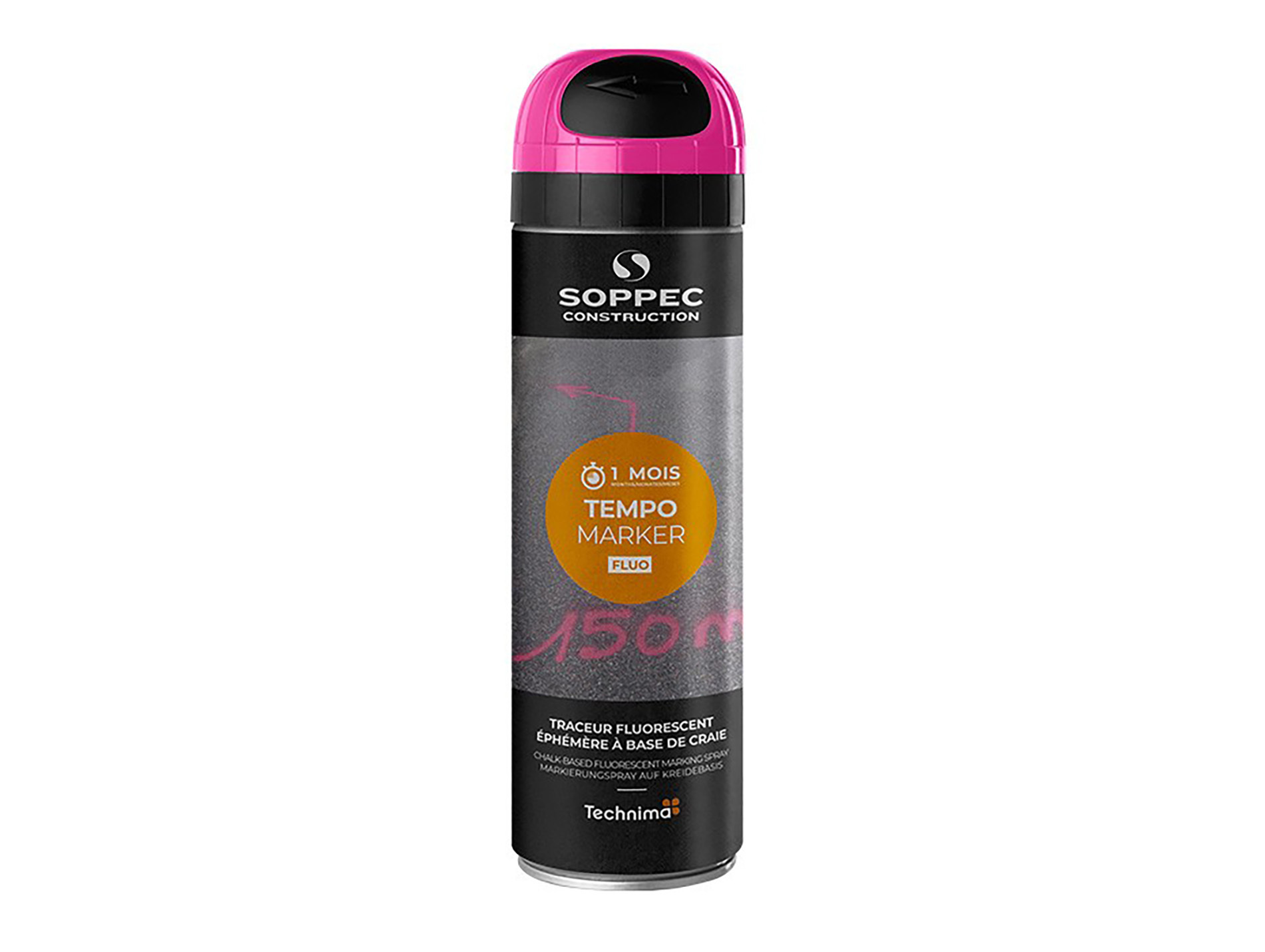 Peinture de marquage éphémère SOPPEC Cerise 500ml