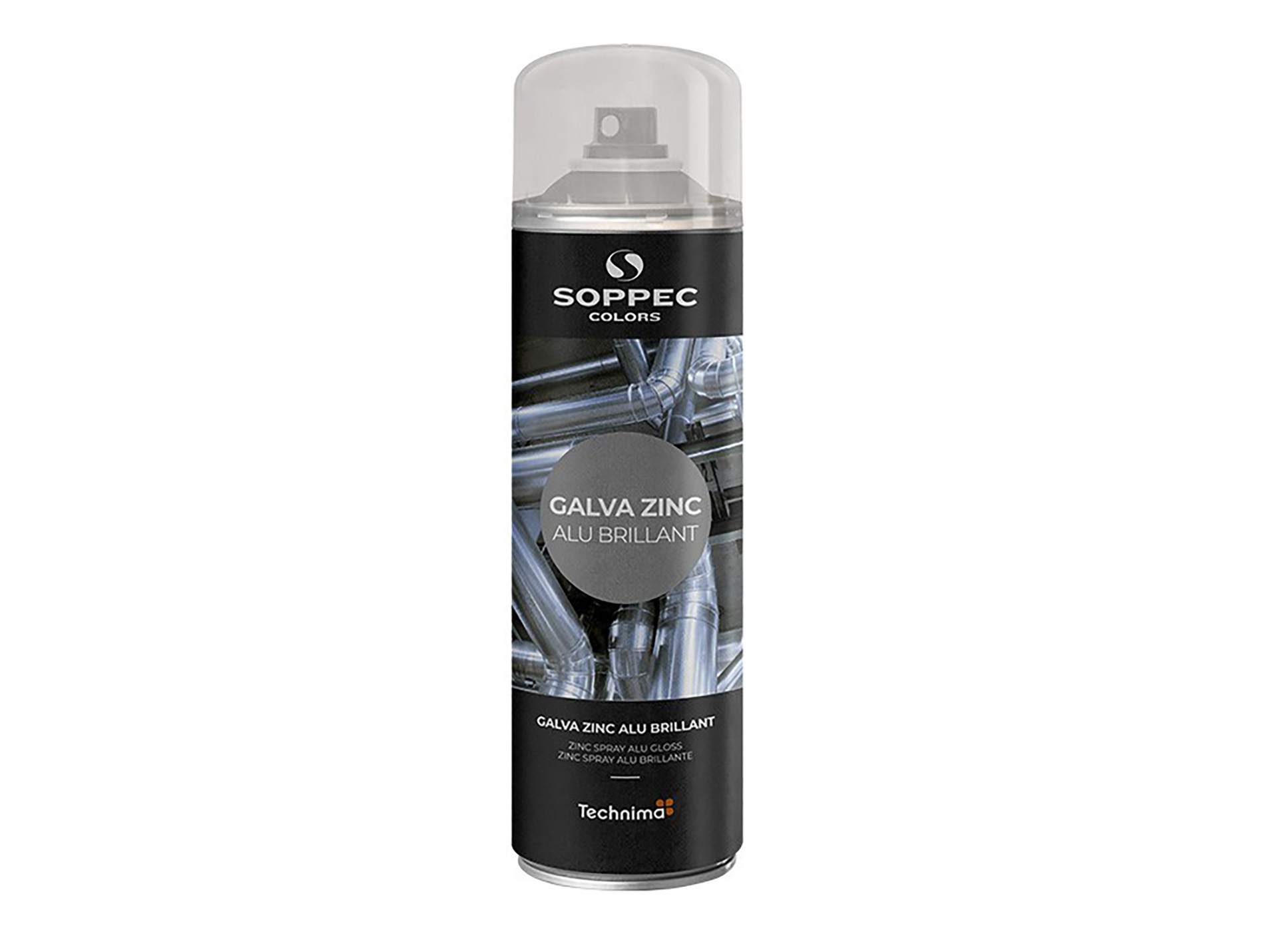 Peinture de galvanisation SOPPEC Aluminium Brillant 500ml