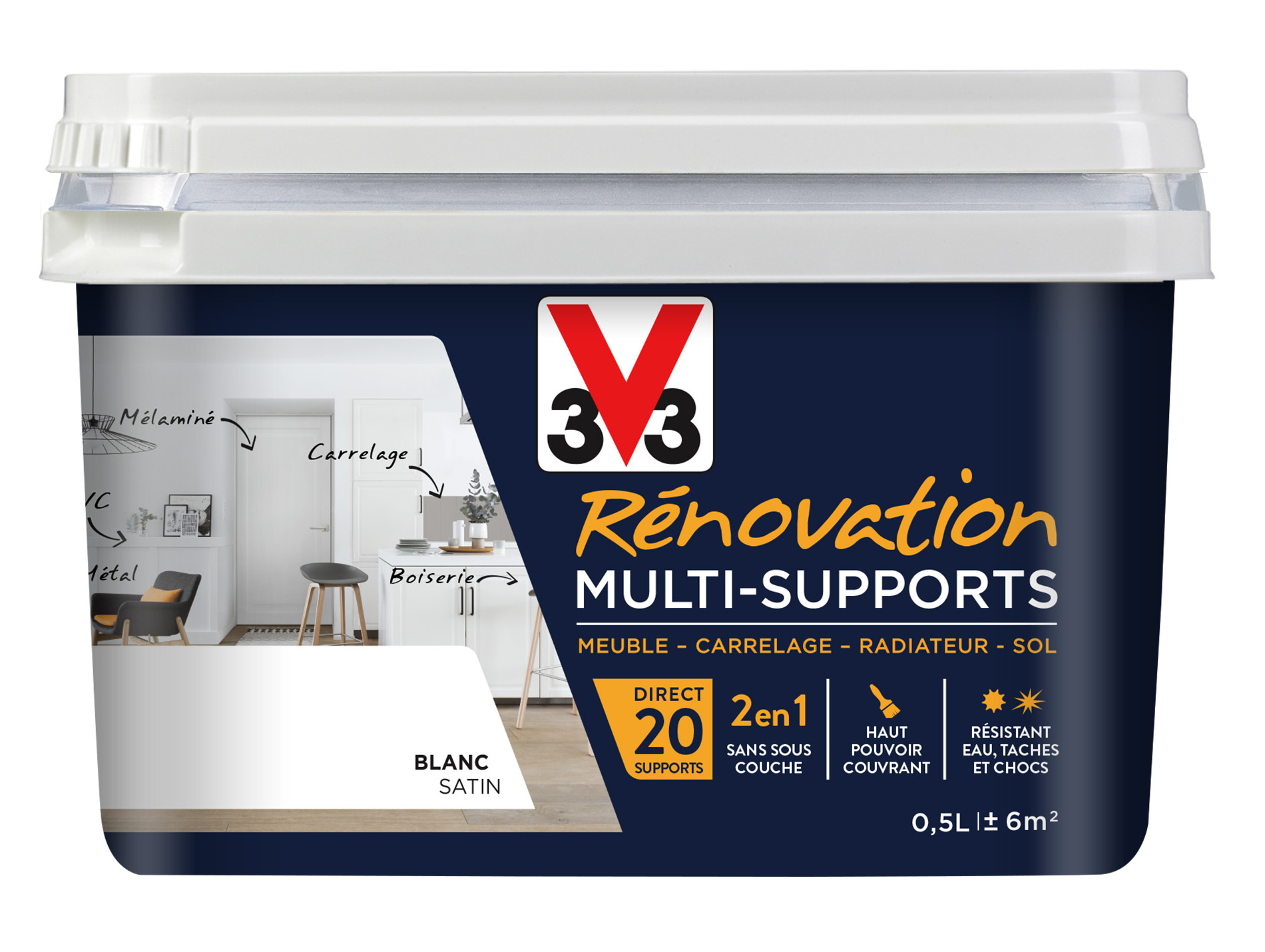 Peinture V33 Rénovation Multi-supports Blanc 500ml