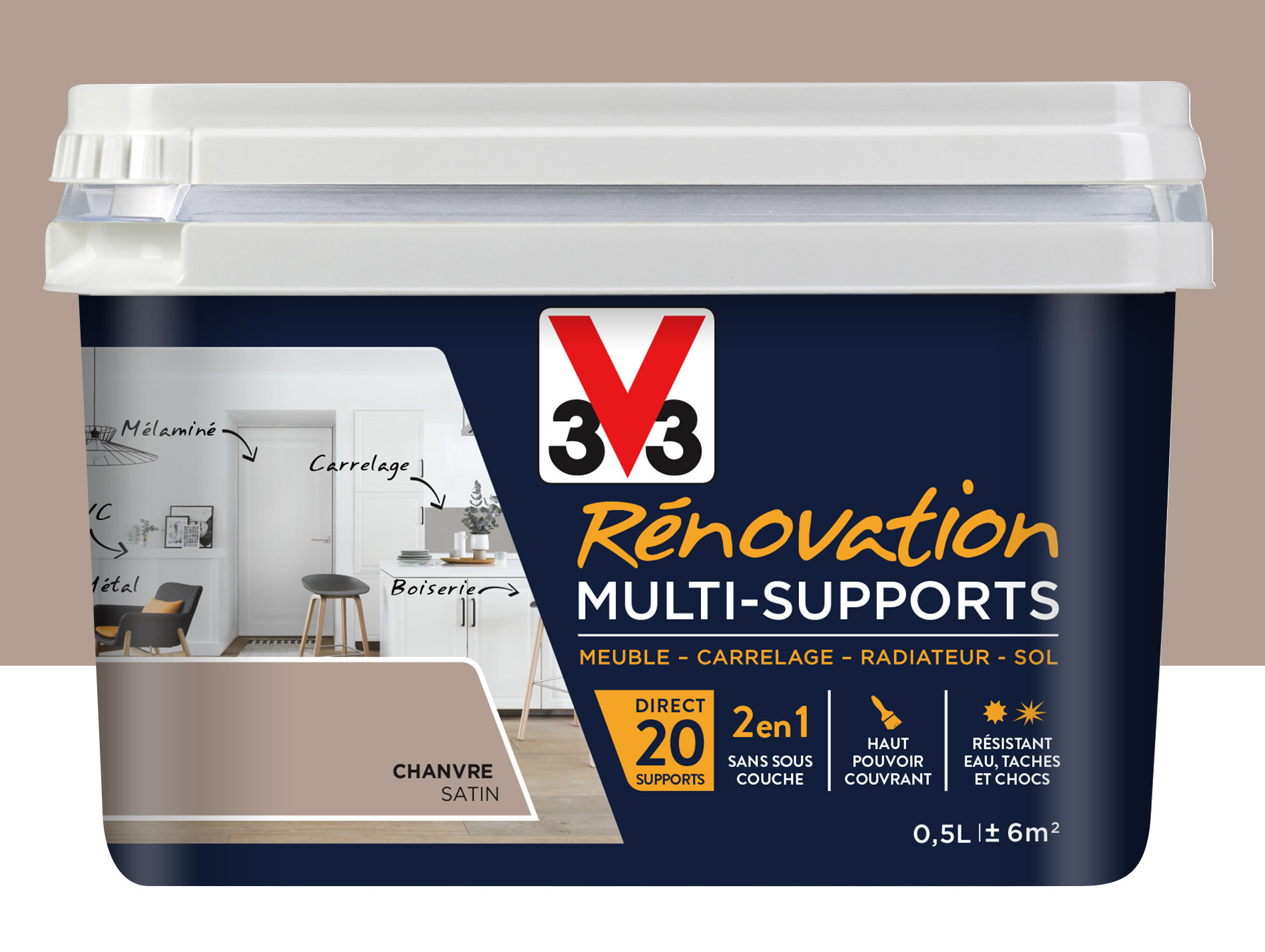 Peinture V33 Rénovation Multi-supports Chanvre 500ml