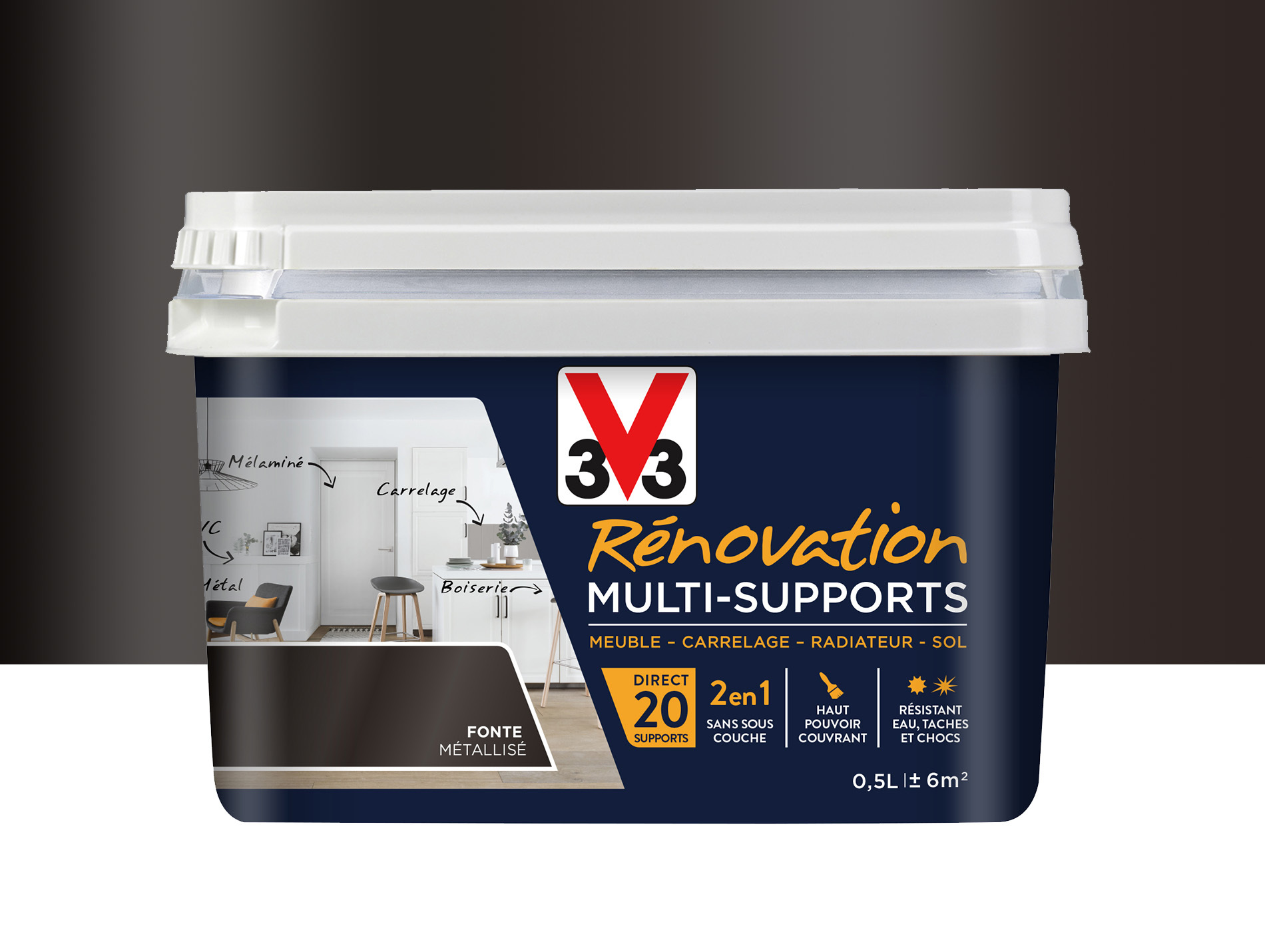 Peinture V33 Rénovation Multi-supports Fonte 500ml