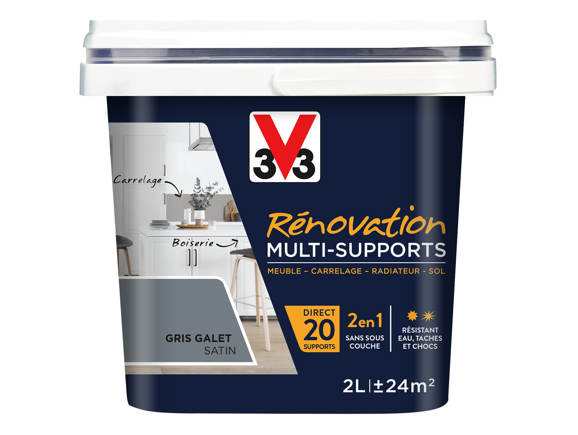 Peinture V33 Rénovation Multi-supports Gris galet 2L