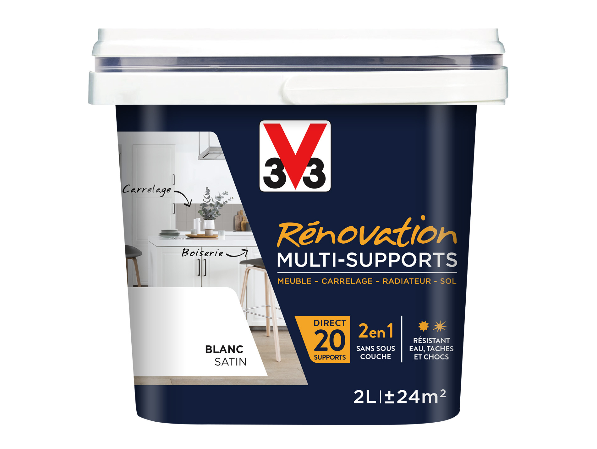 Peinture V33 Rénovation Multi-supports Blanc 2L
