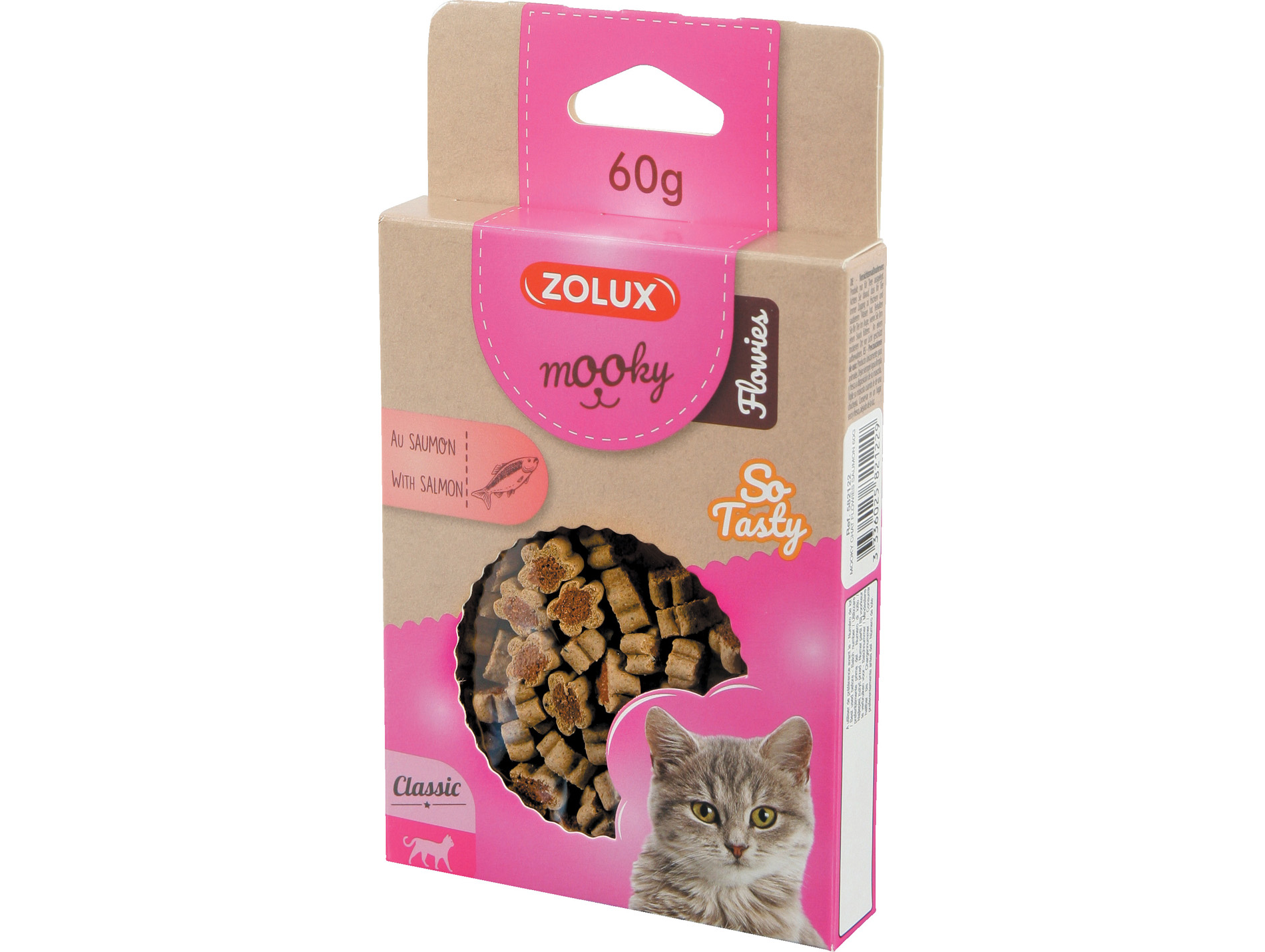 Friandises chat ZOLUX Mooky Flowies saumon 60g