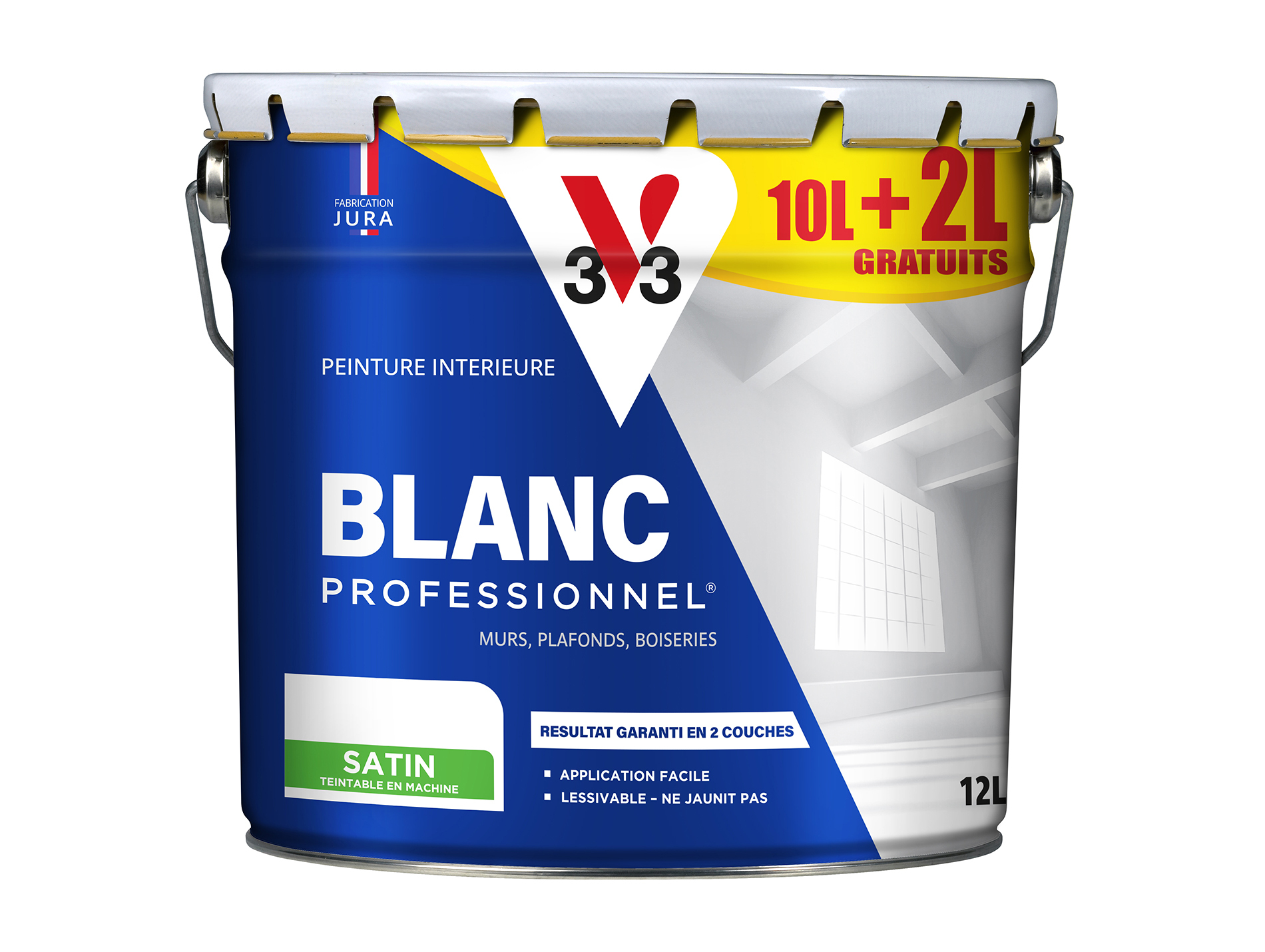 Peinture intérieure V33 Pro blanc satin 10L + 20% OFFERT