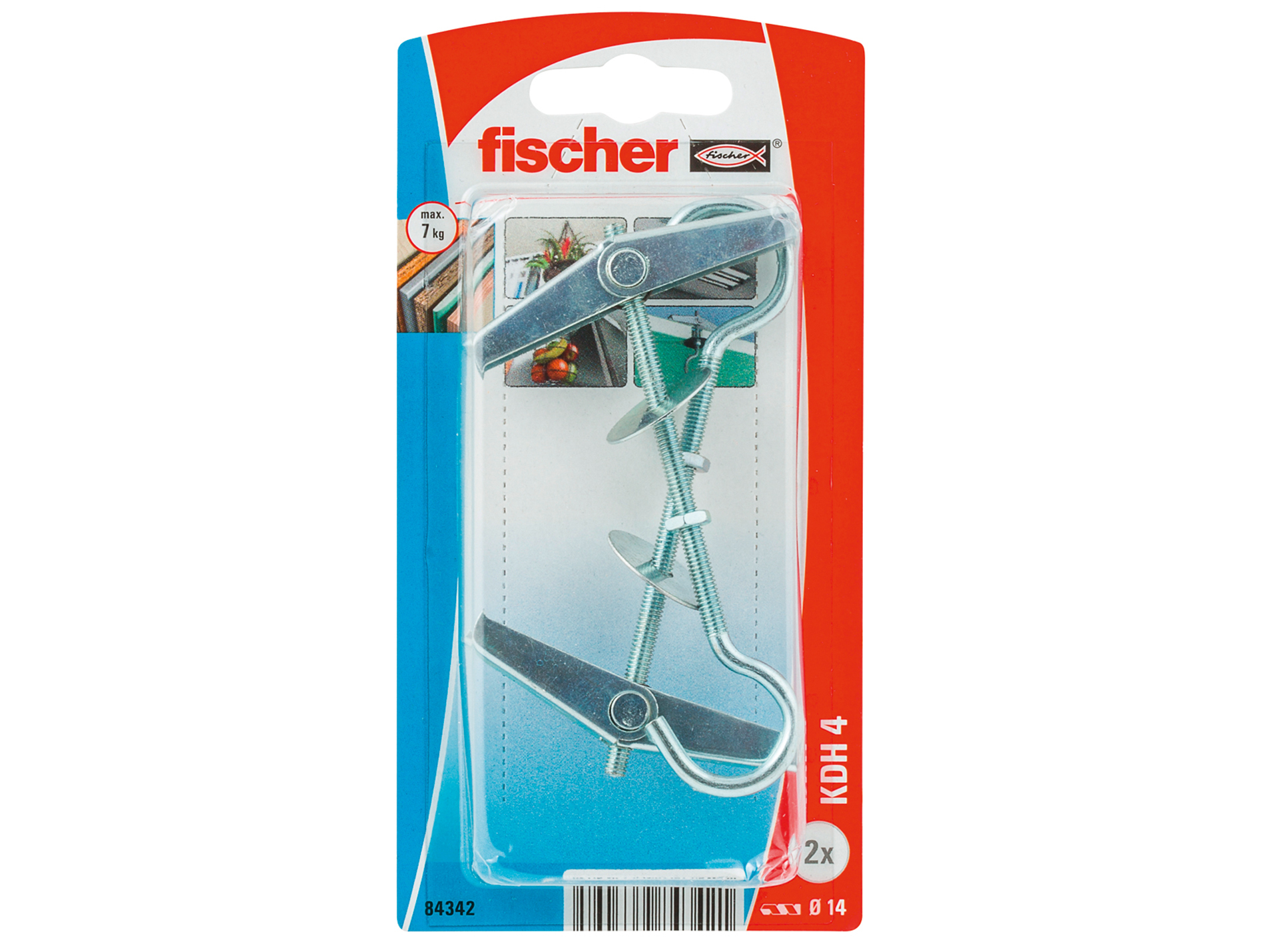 Chevilles à segment avec ressort et crochet FISCHER Ø14mm L.95mm x2