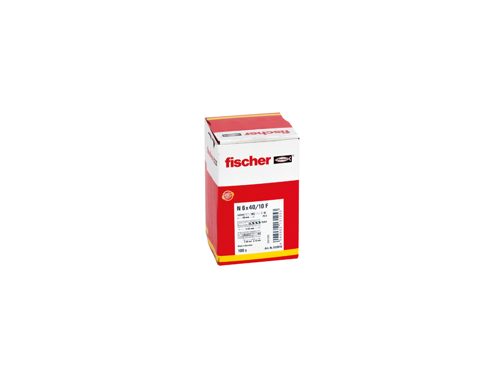 Chevilles à frapper avec vis FISCHER Ø6mm L.40mm x100