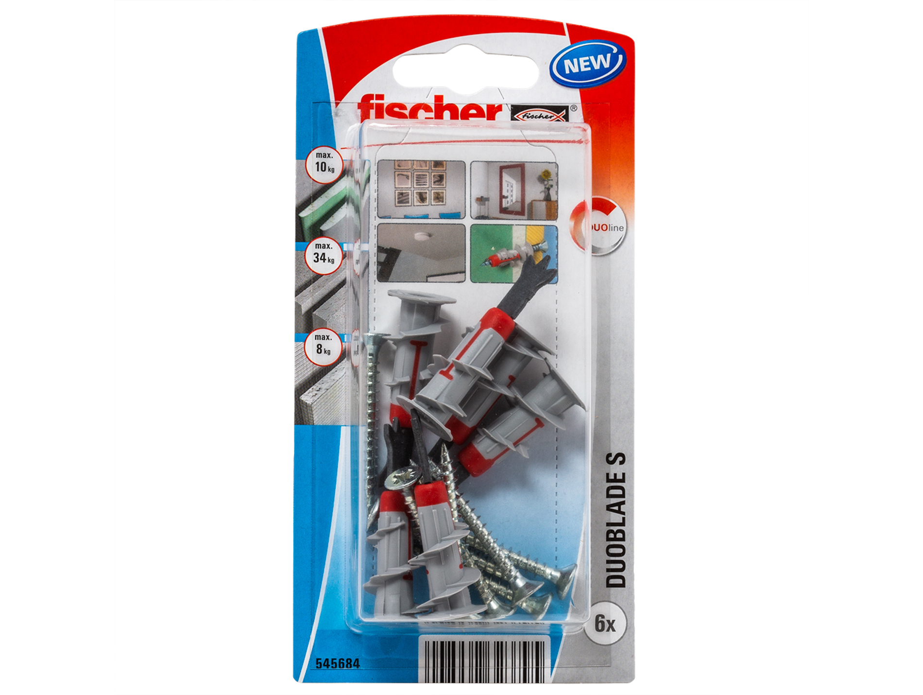 Chevilles autoforeuse DuoBlade vis tête fraisée FISCHER L.44mm x6